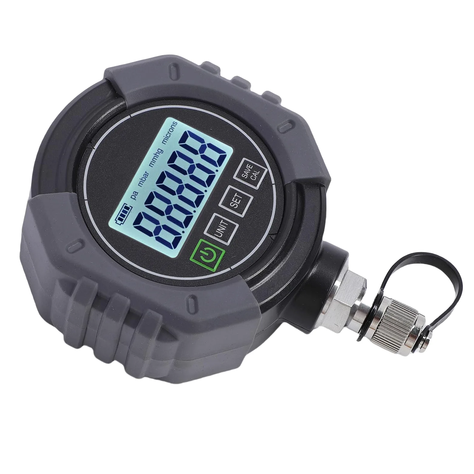 Medidor de Vacío Digital Medidor de Presión de Vacío de de Micrones HVAC Probador de Presión Digital 0 a 75000 Micrones 4 Unidades Monitoreo de Aplicaciones con LCD