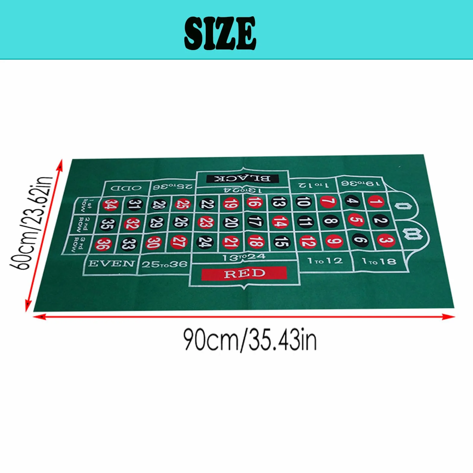 Alfombrilla de póquer 60x90 cm doble cara fieltro juego de mesa
