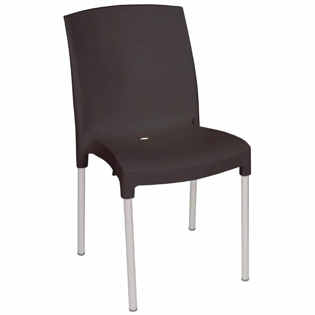 Bolero gj976 Bistro silla lateral, polipropileno y aluminio, negro (Pack de 4)