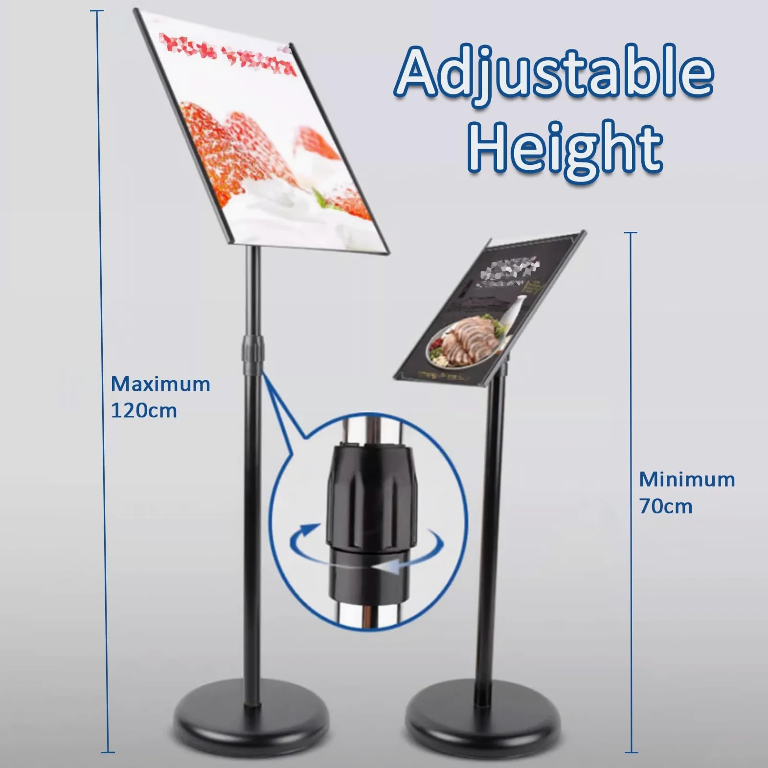 Soporte De Pie For Carteles, Soporte Ajustable For Carteles Con Base Recargable For ExhibicióN Y Publicidad
