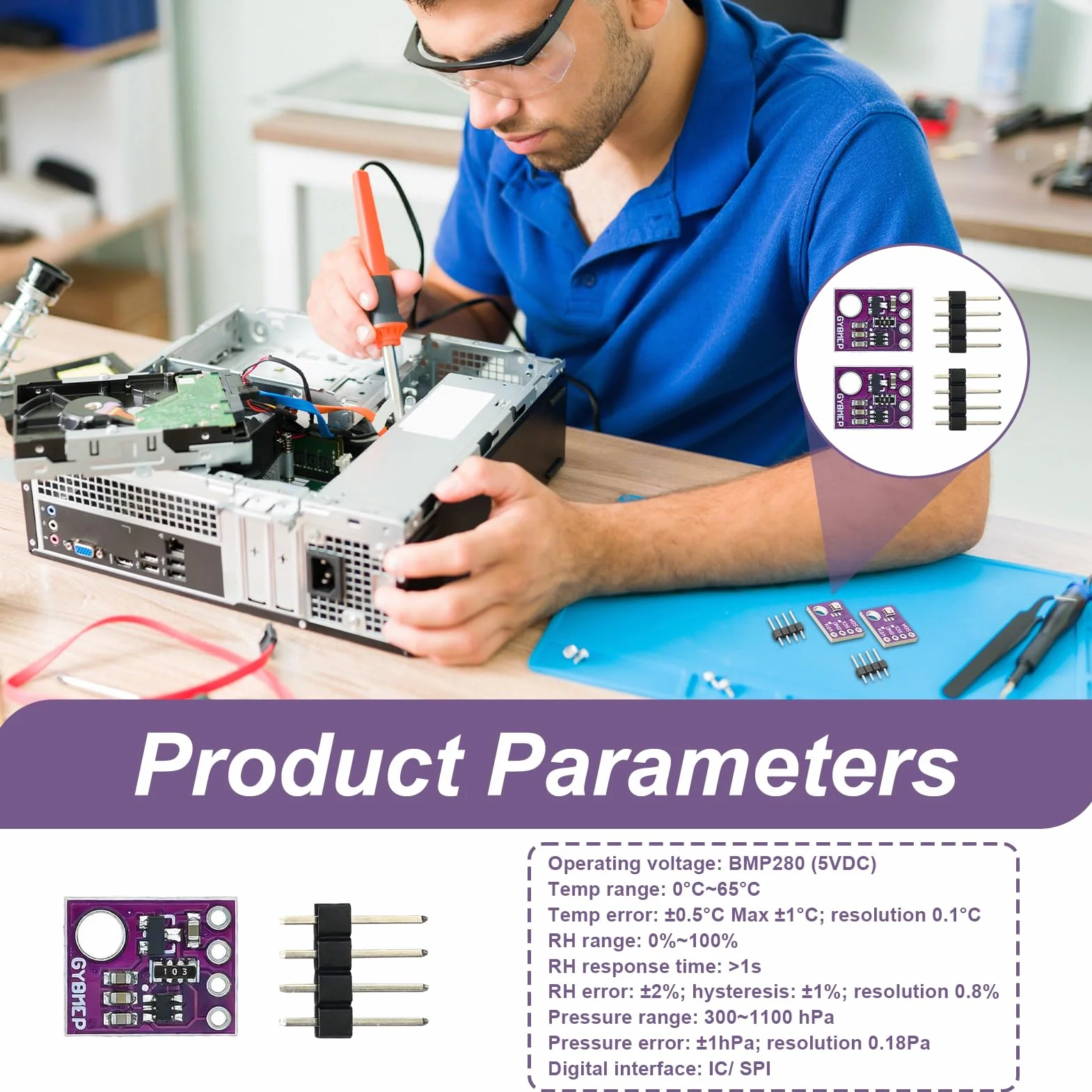 Sensor BMP280 Temperatura Presion Barometrico Modulo I2C SPI para Arduino Raspberry Pi
