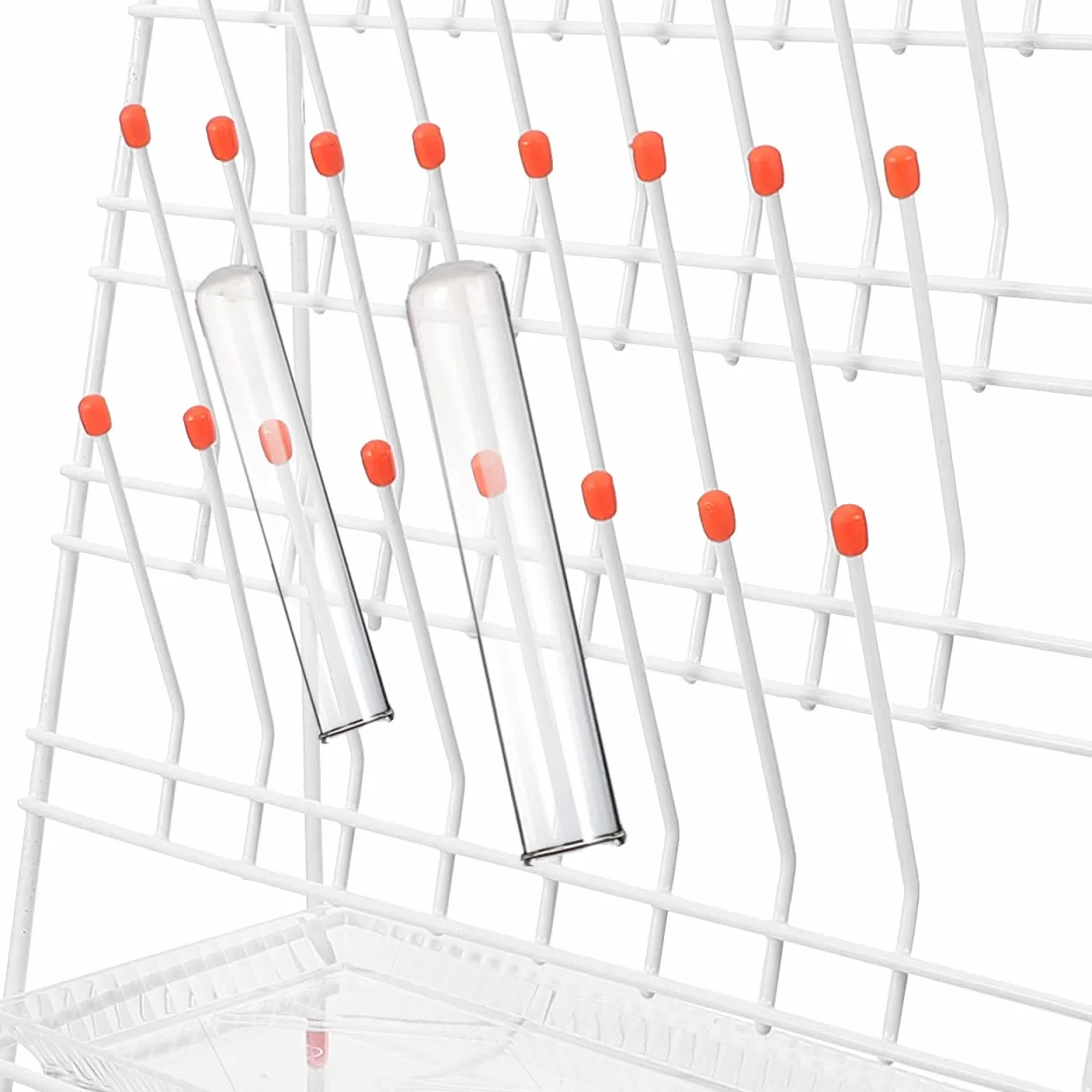SOLUSTRE Soporte de secado para vasos de laboratorio de 32 puntos, estructura de alambre de hierro resistente