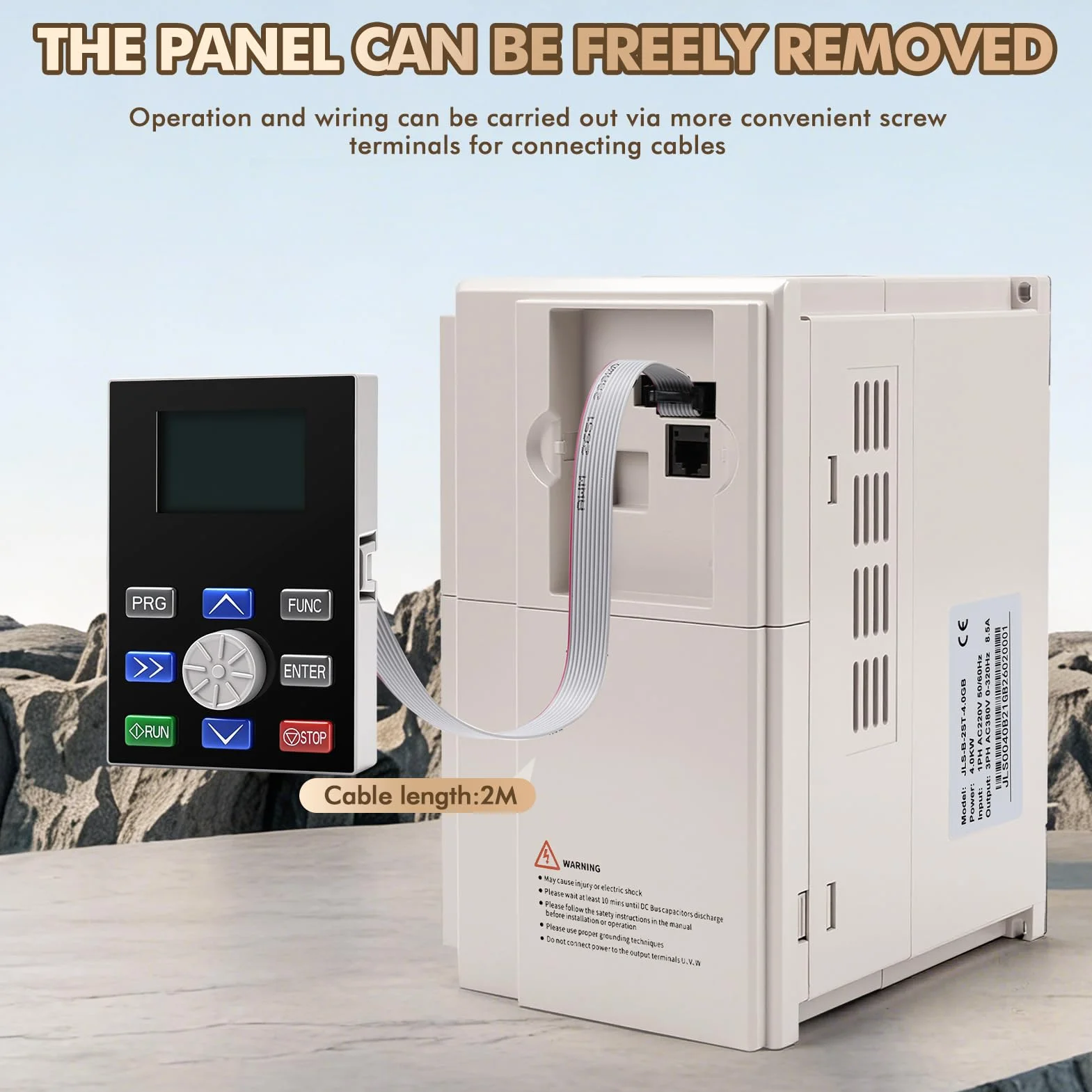 Variador de frecuencia 220V a 380V, 4KW VFD Profesional Variador de frecuencia Monofasico a Trifasico, 220V Entrada monofásica 380V Salida trifásica,para Control de Velocidad CNC del Motor del Husillo