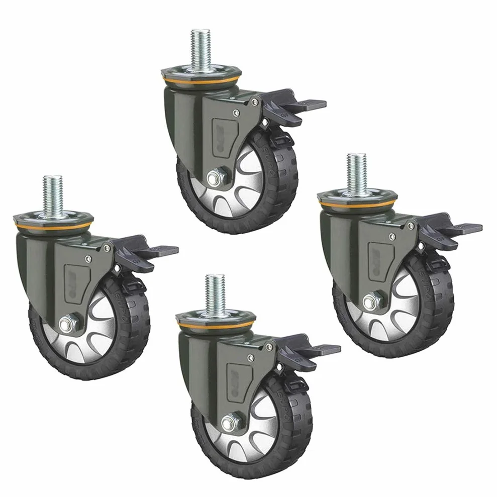 Ruedas industriales de goma para trabajo pesado 100/120/150 mm carga 1000 kg con freno