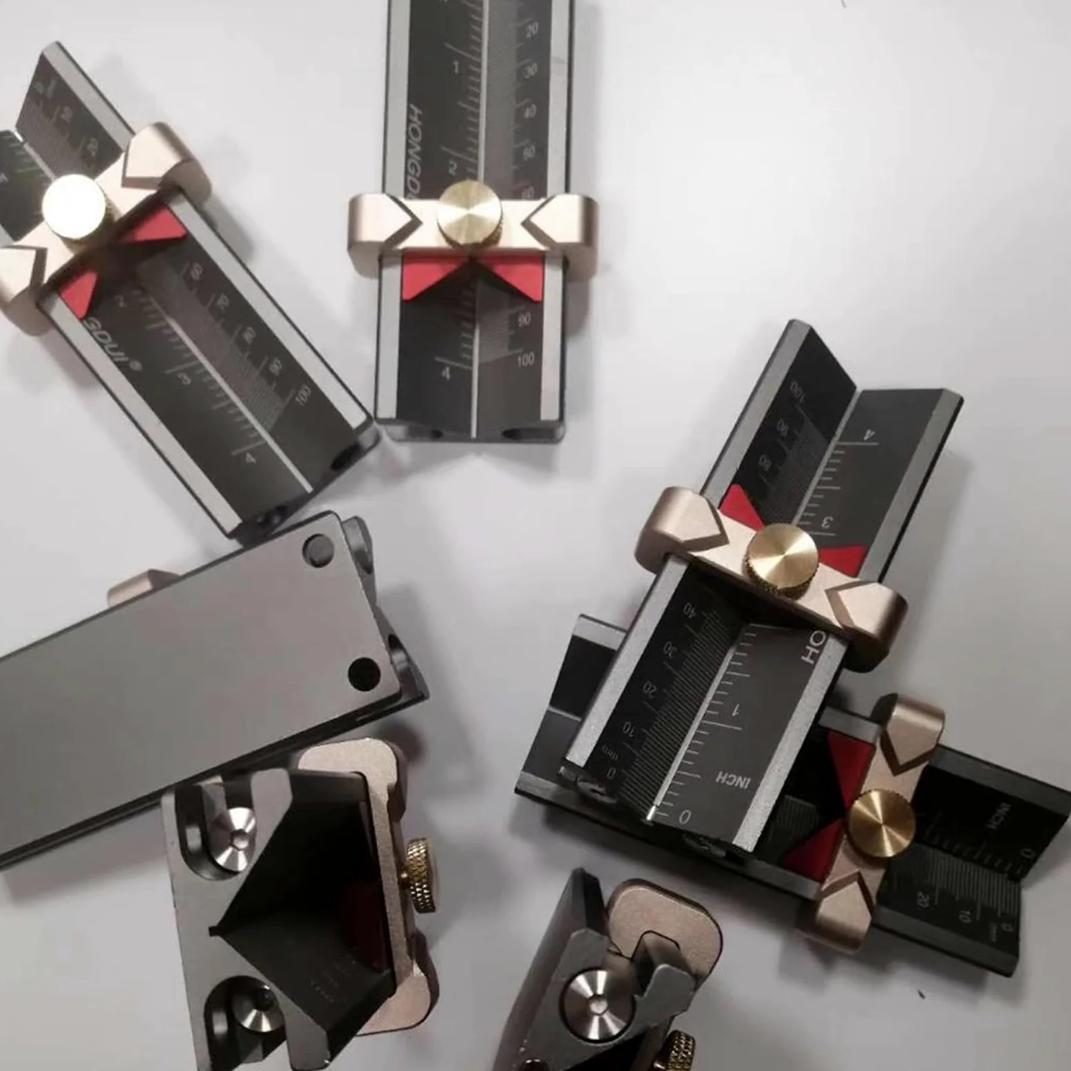 Medidor de profundidad de taladro, multifunción, medidor de profundidad, herramienta de carpintería, ayuda a la instalación, anillos de altura ajustables