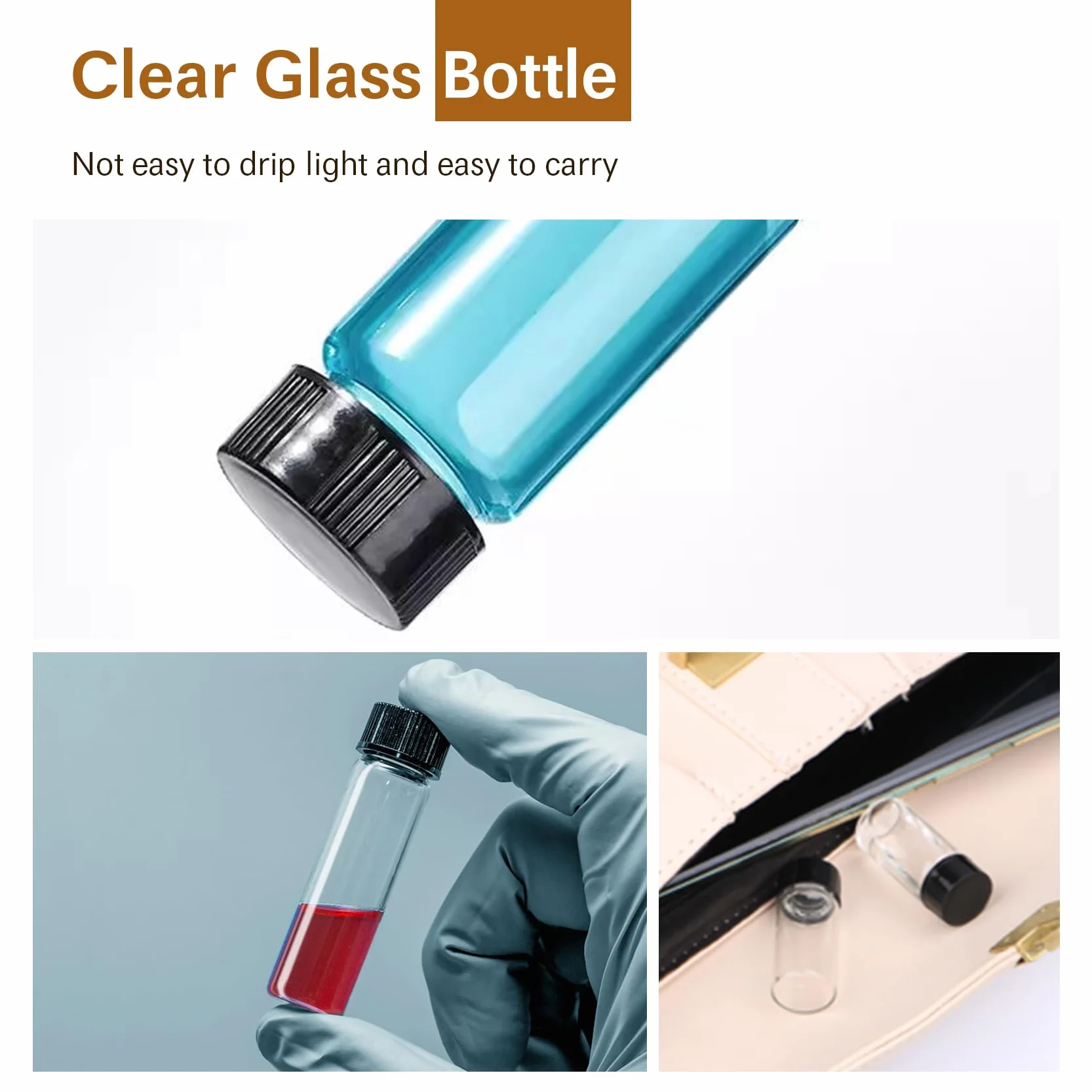 ALWSCI Botellas de Muestras de Vidrio 40 mL 24 mm Tapa PP PE Liner 27,5 x 95 mm