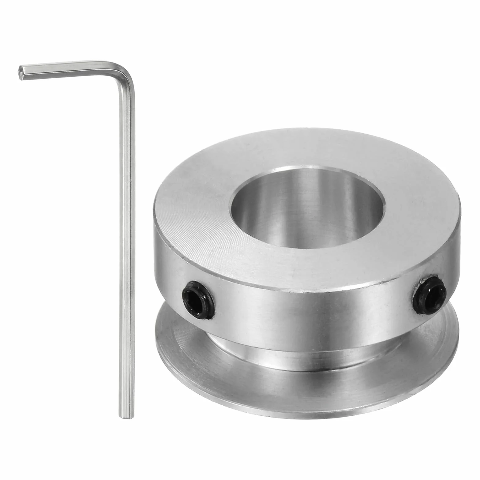 sourcing map Polea de Ranura Única de 14 MM Diámetro Fijo y 30 MM Diámetro Exterior de Aleación de Aluminio con Llave Hexagonal