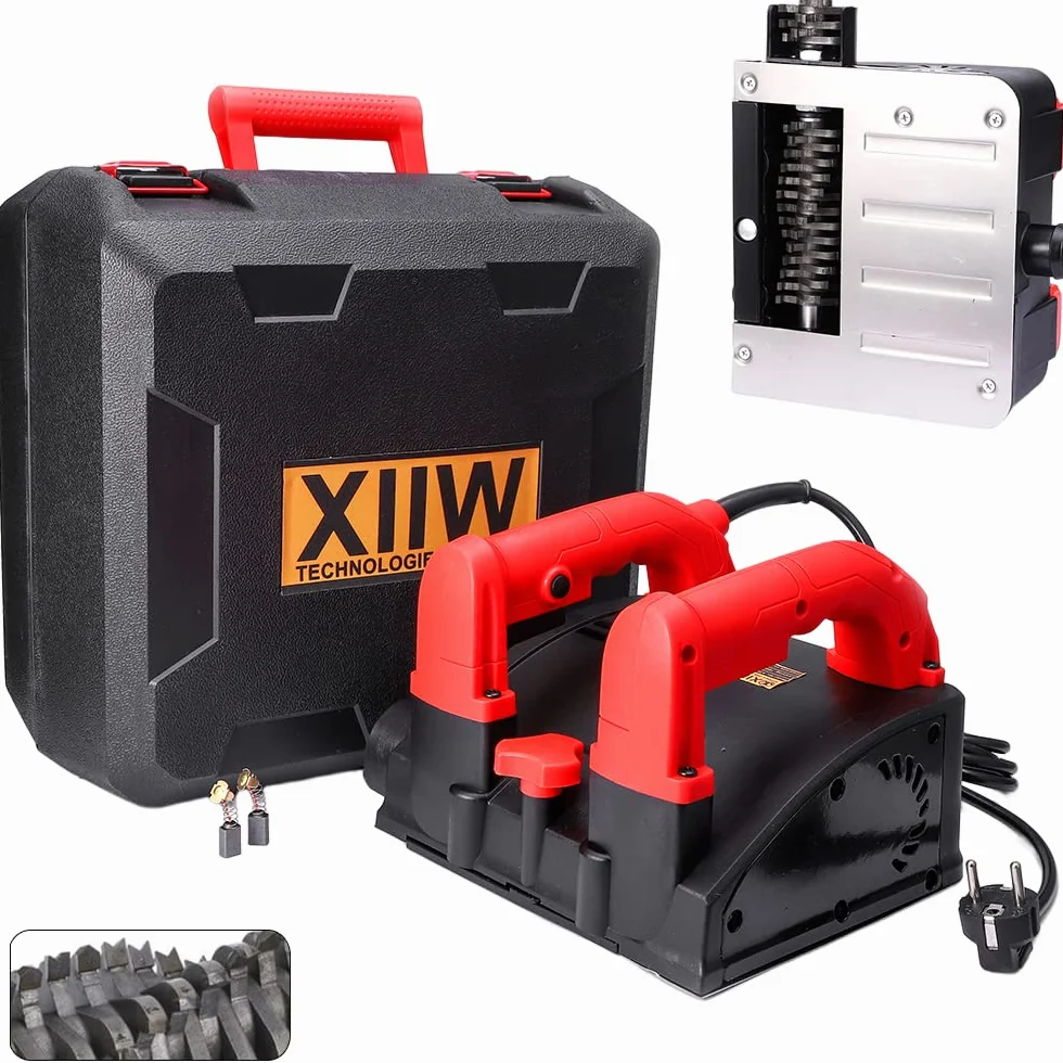 XIIW Fresadora de hormigón para superficies duras, 1600 W, 4000 rpm, fresadora de rodillos, fresadora de renovación para azulejos/cerámica, cemento, arena arcillosa, piedra caliza, vidrio