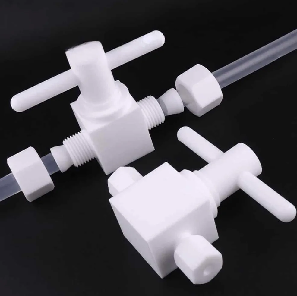 Válvula de bola recta de PTFE - Conector de diámetro igual de 2 lados for transferencia de fluido - Juego de 1 pieza(D25mm)