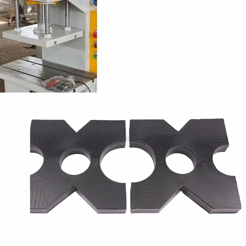 Gdfnmogo Juego de alfombrillas de prensa hidráulica en forma de flor de ciruelo – 18 x 18 x 2,5 cm y 12,7 x 12,7 x 2,5 cm, placas de soporte de metal para maquinaria de taller, negro, 2 piezas (180 mm