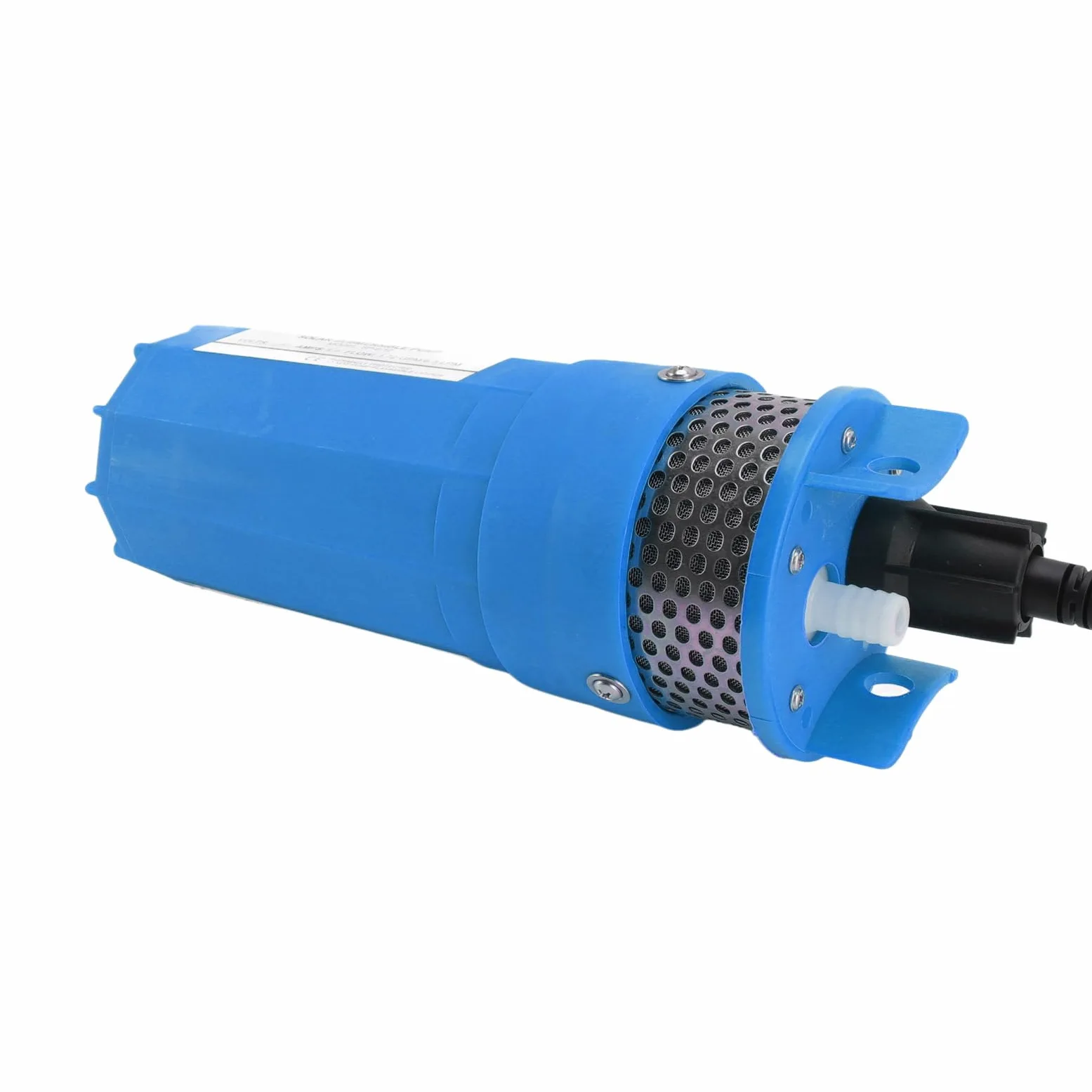 Acouto Bomba de Pozo Profundo, Bomba Sumergible Solar de Plástico 24 V 80 W 230 Pies de Elevación 1.7 GPM para Estanque de Riego Intercambio de Agua Ganado Beber Cabinas Remotas Pozos Profundos (BLUE)