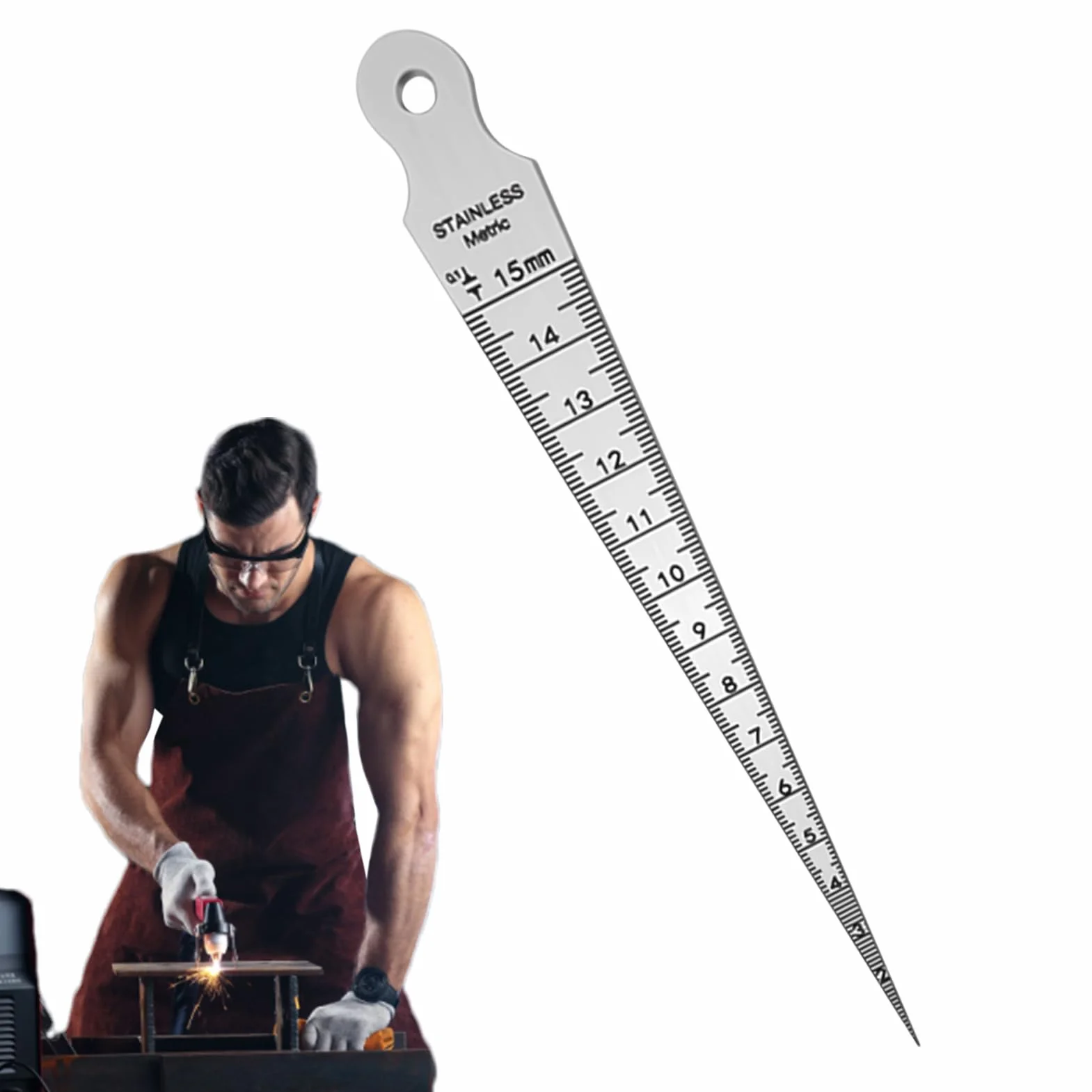 Calibrador de Soldadura Galga de Cuña de Precisión Acero Inoxidable Identificación Numérica Clara Medición Reparación Automóviles Metalurgia