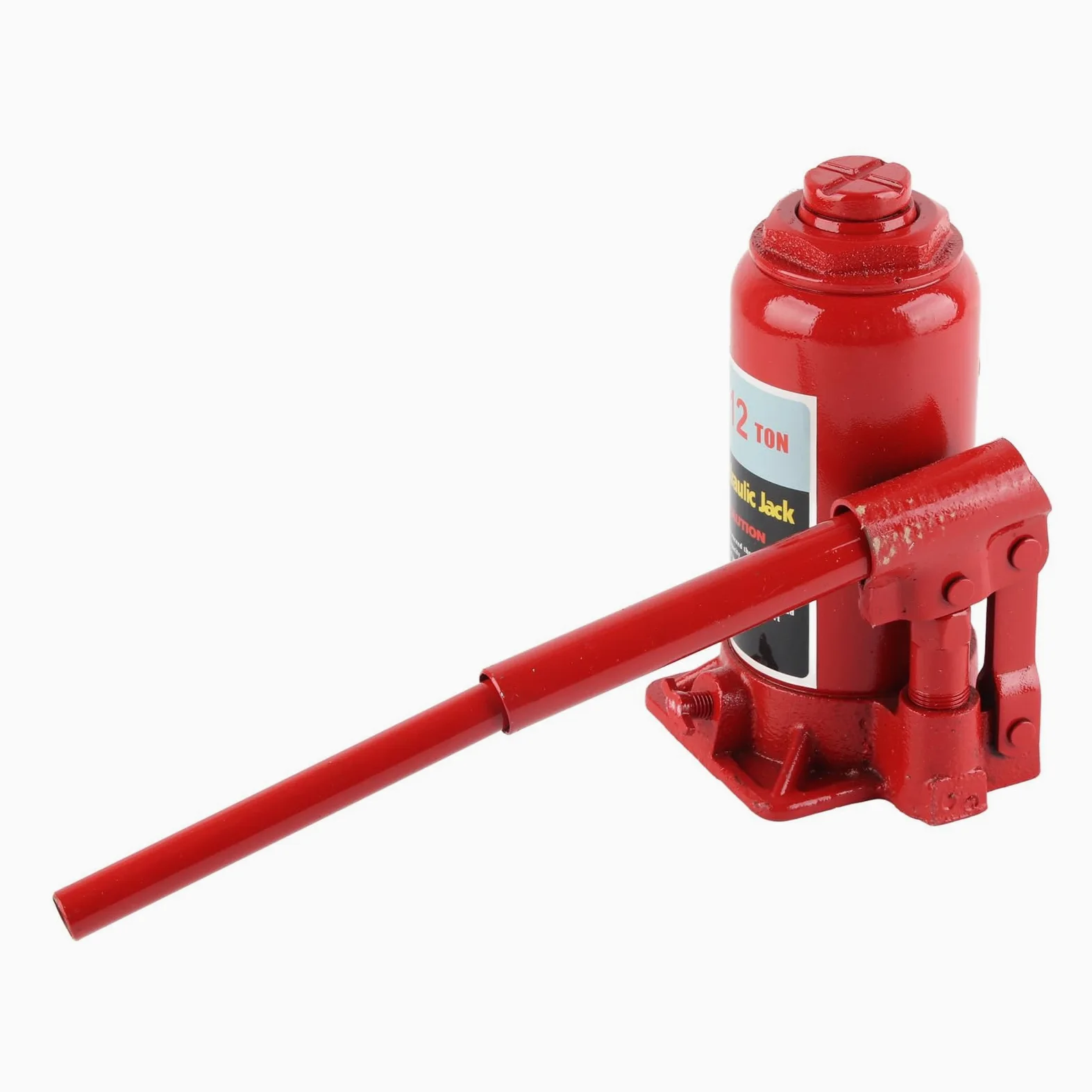 Cocoarm Gatos Hidráulicos de Botella, Gatos Hidráulicos de 12 Toneladas con Construcción de Placa de Acero Gruesa, Rango de Elevación de 195-370 Mm, Silla Ranurada y Base Ancha, para Construcción