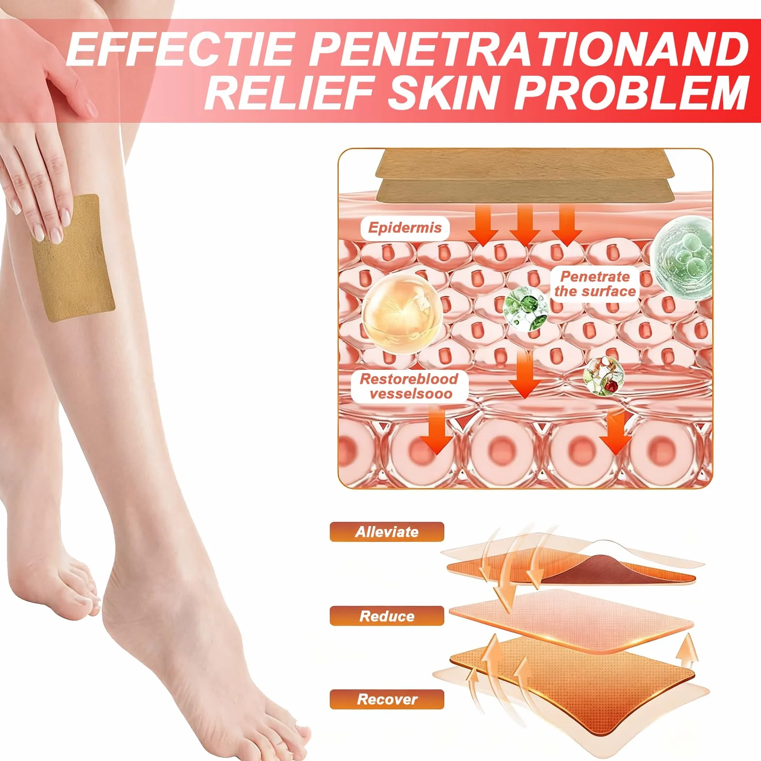 Parches Varices 48 Piezas, Alivio del Dolor para Venas Varicosas en Piernas