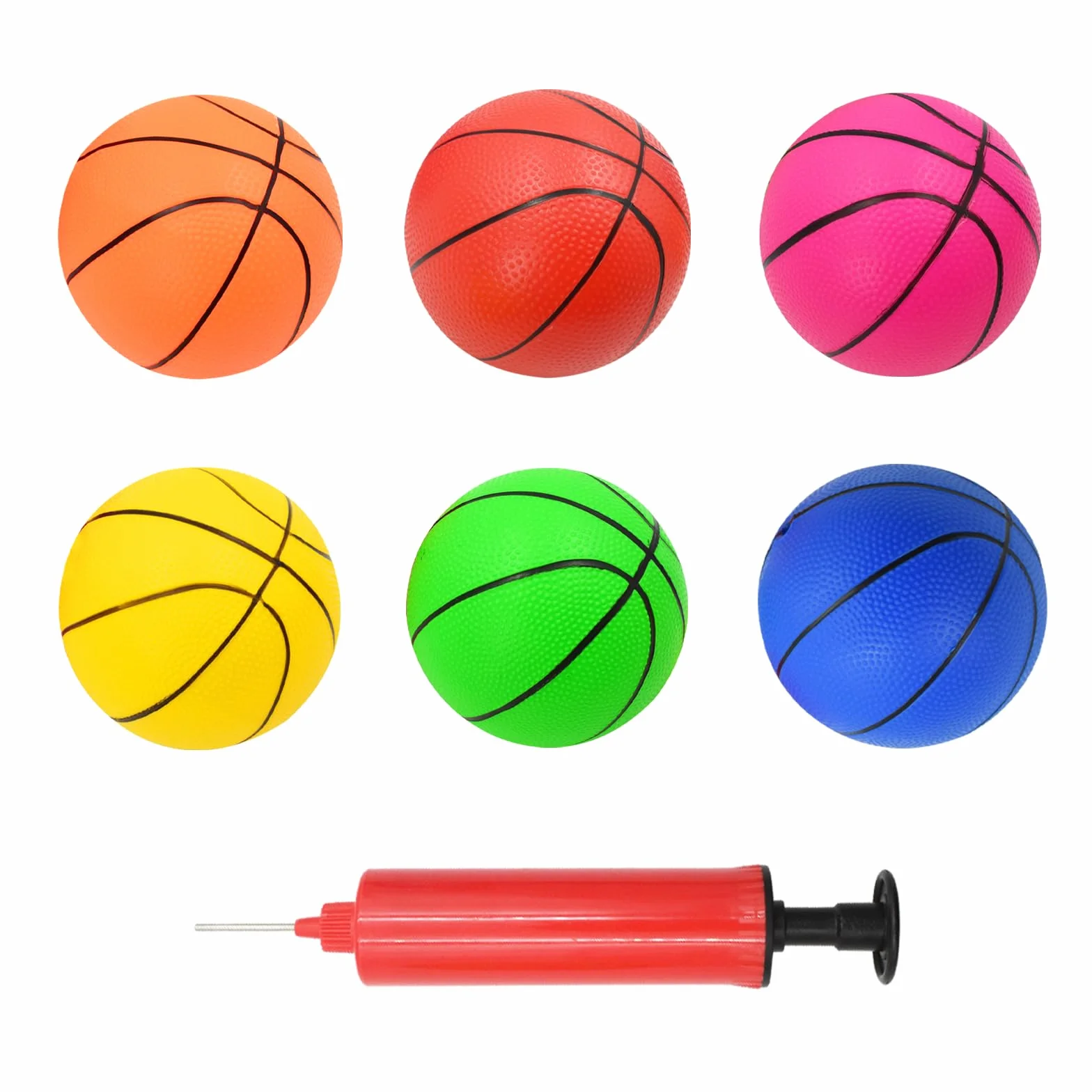Mini pelotas de baloncesto hinchables para neumáticos con bomba, para piscina, playa y fiestas