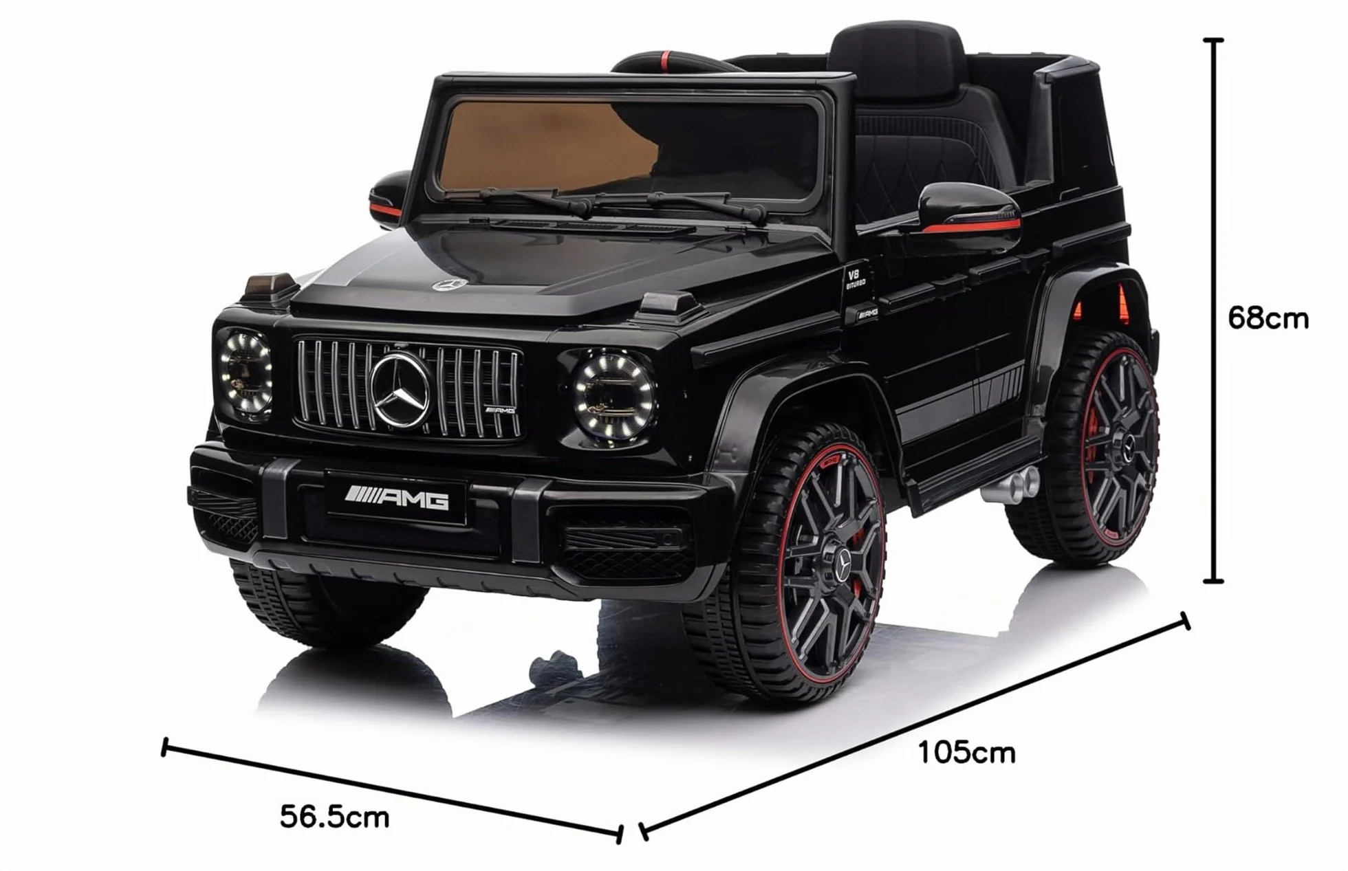 Mercedes G63 AMG Coche Eléctrico para Niños 12V con Control Remoto 2 Motores Negro