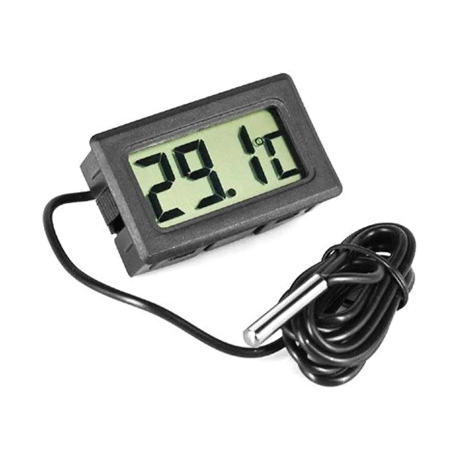 10 Uds Mini termómetro Digital de temperatura for frigoríficos congeladores enfriadores de acuario Mini sonda de 1M negro