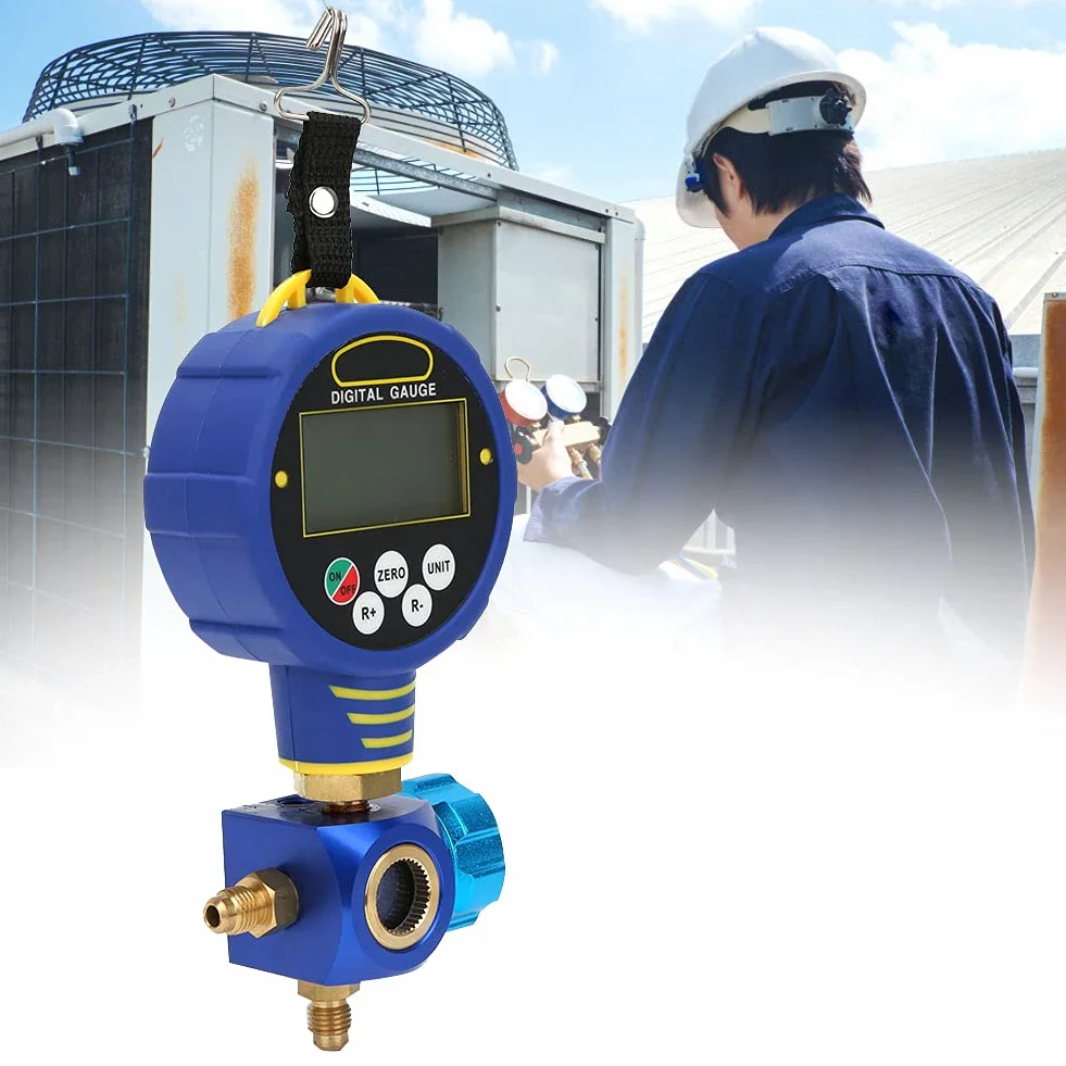 Vacuómetro, Manómetro de Vacío de Refrigerante 82 Base de Datos de Refrigerante Conmutada Al Vacío con Indicador de Porcentaje de Vacío, Manómetros de Presión y Vacío