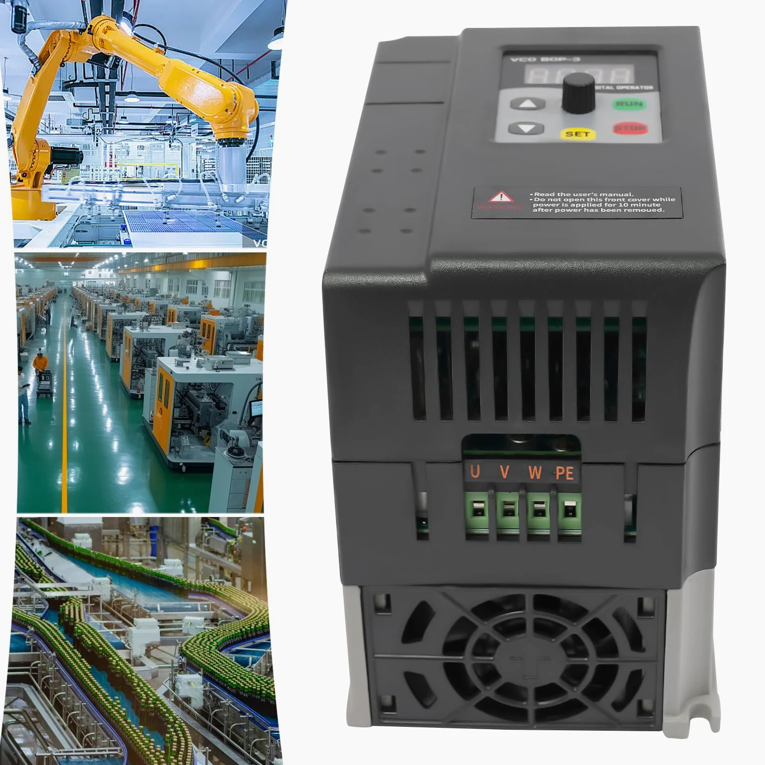 Inversor de frecuencia de 2,2 kW, 3 PH, 380 V, para motor de husillo, regulación de velocidad (entrada de 1 fase y salida de 3 fases), para ventiladores, bombas de agua, máquinas de carpintería
