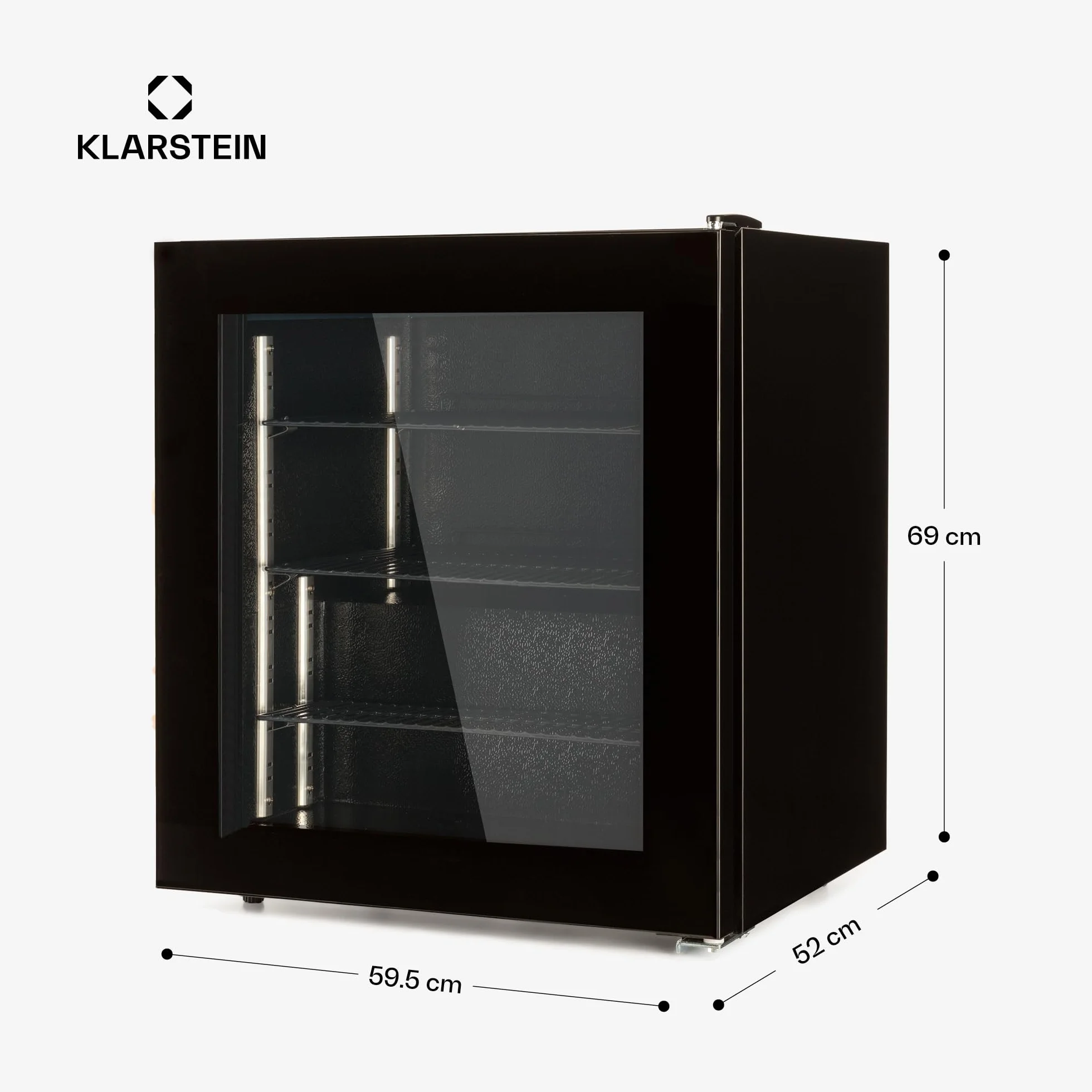 Klarstein IceAge congelador frontal de vidrio, termostato 5 niveles, 0 a -18°C, 88 litros