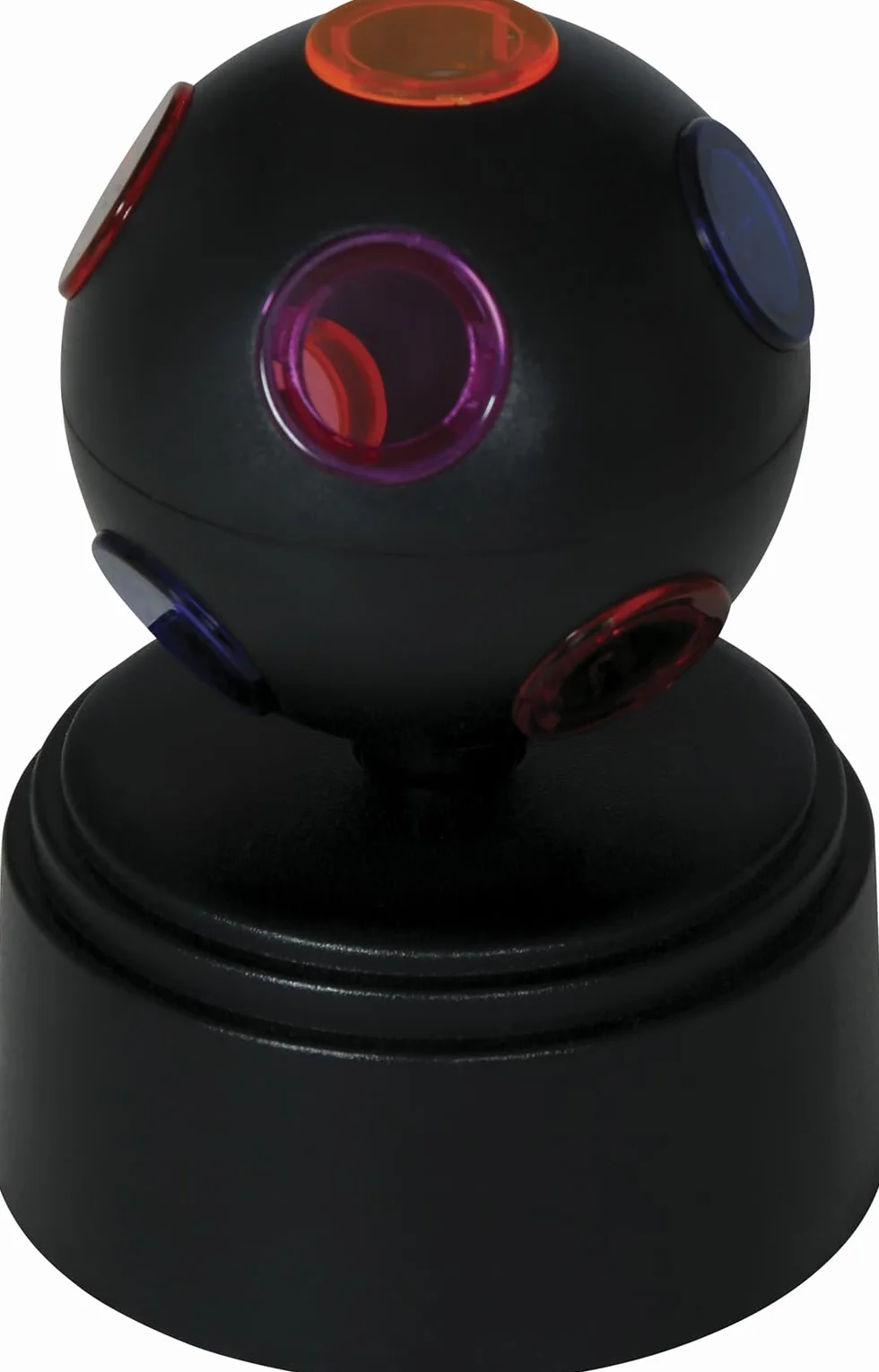 Bola de Discoteca LED Negra 9x9x12 cm Decoración Party con Efecto Luminoso a Pilas