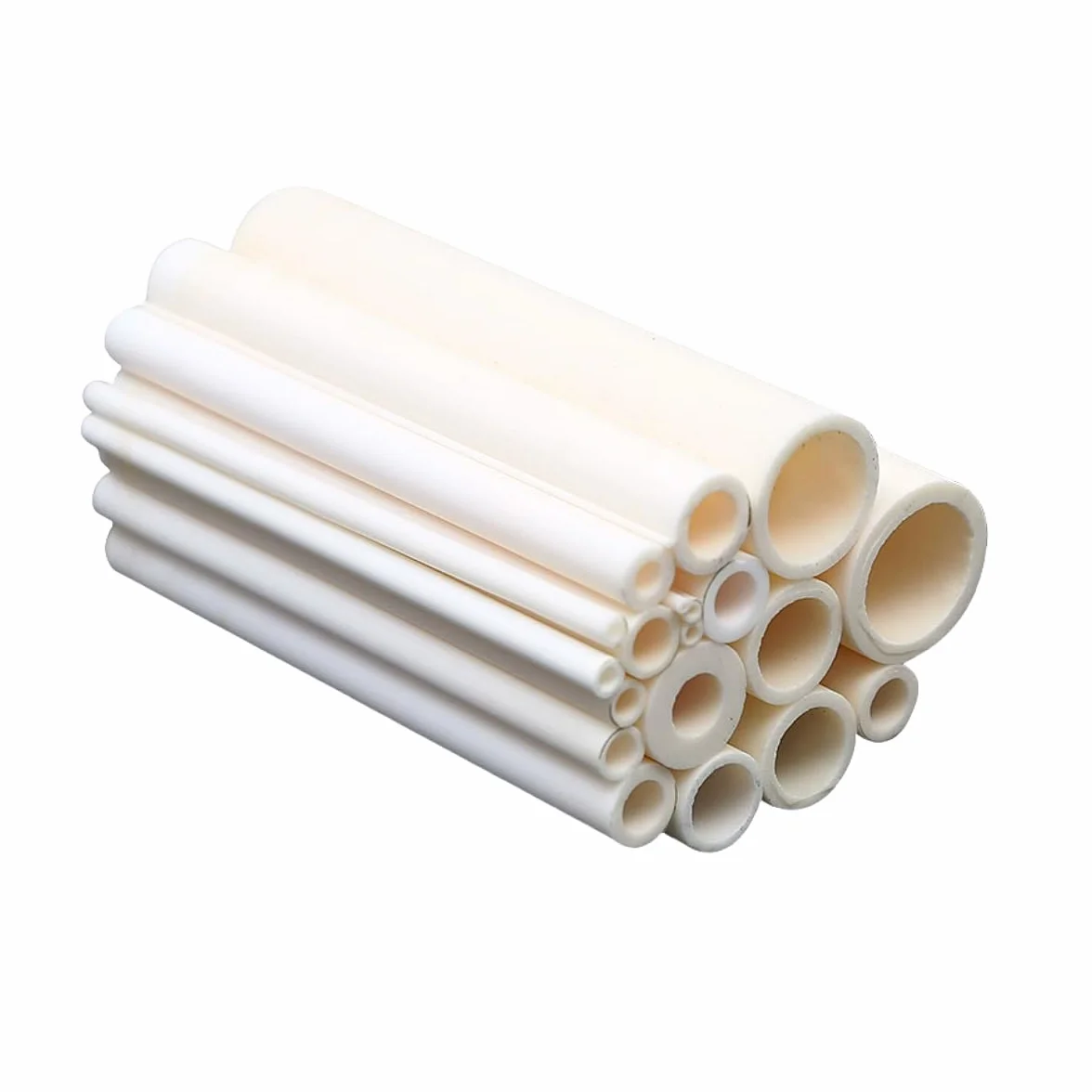Tubo cerámico de alúmina de grado industrial, Al₂O₃ ≥99%, resistente a altas temperaturas, 100 mm, for hornos y reactores(ID12mm*OD16mm)