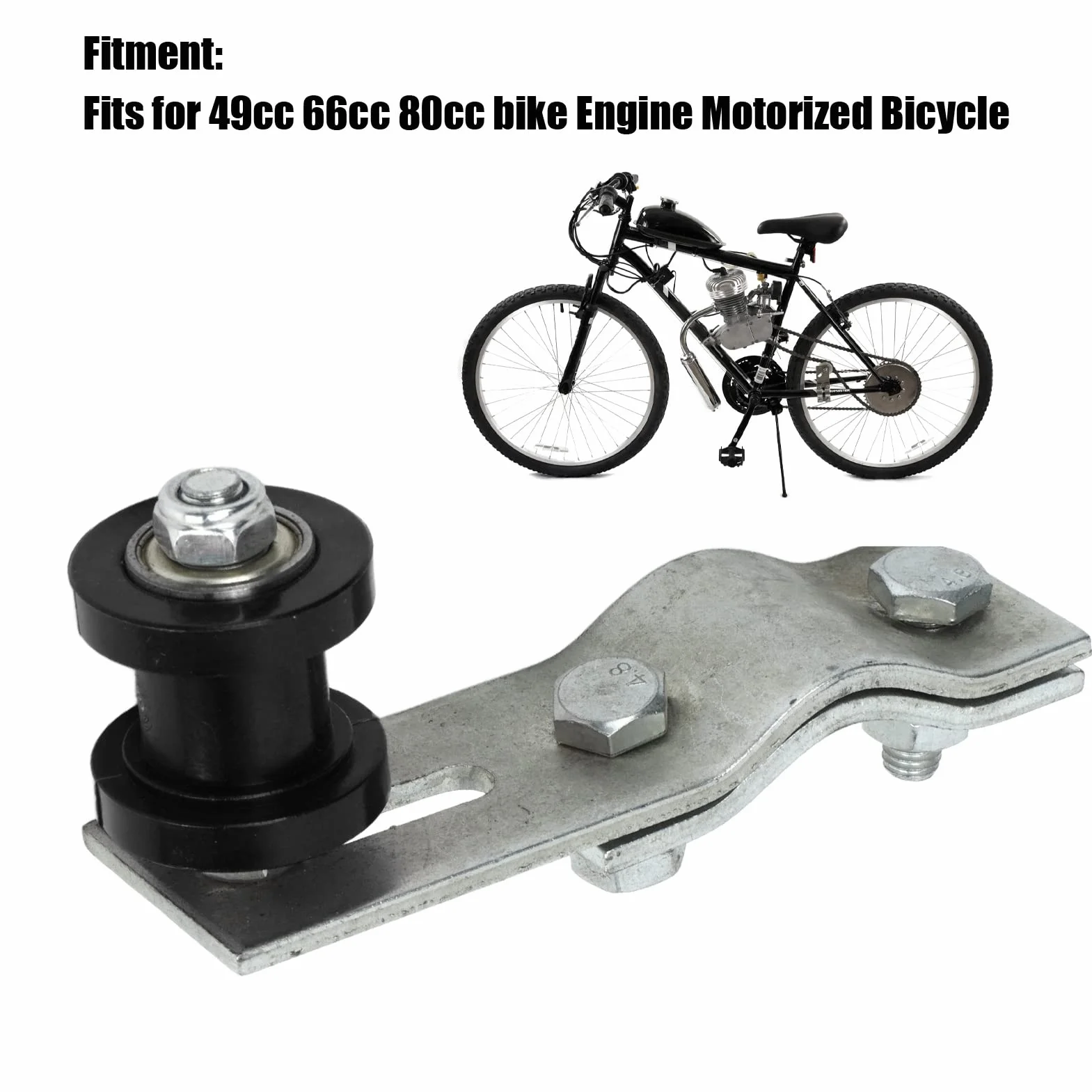 Tensor de Cadena para Bicicleta 49 66 80 mm, Negro, Alta Resistencia