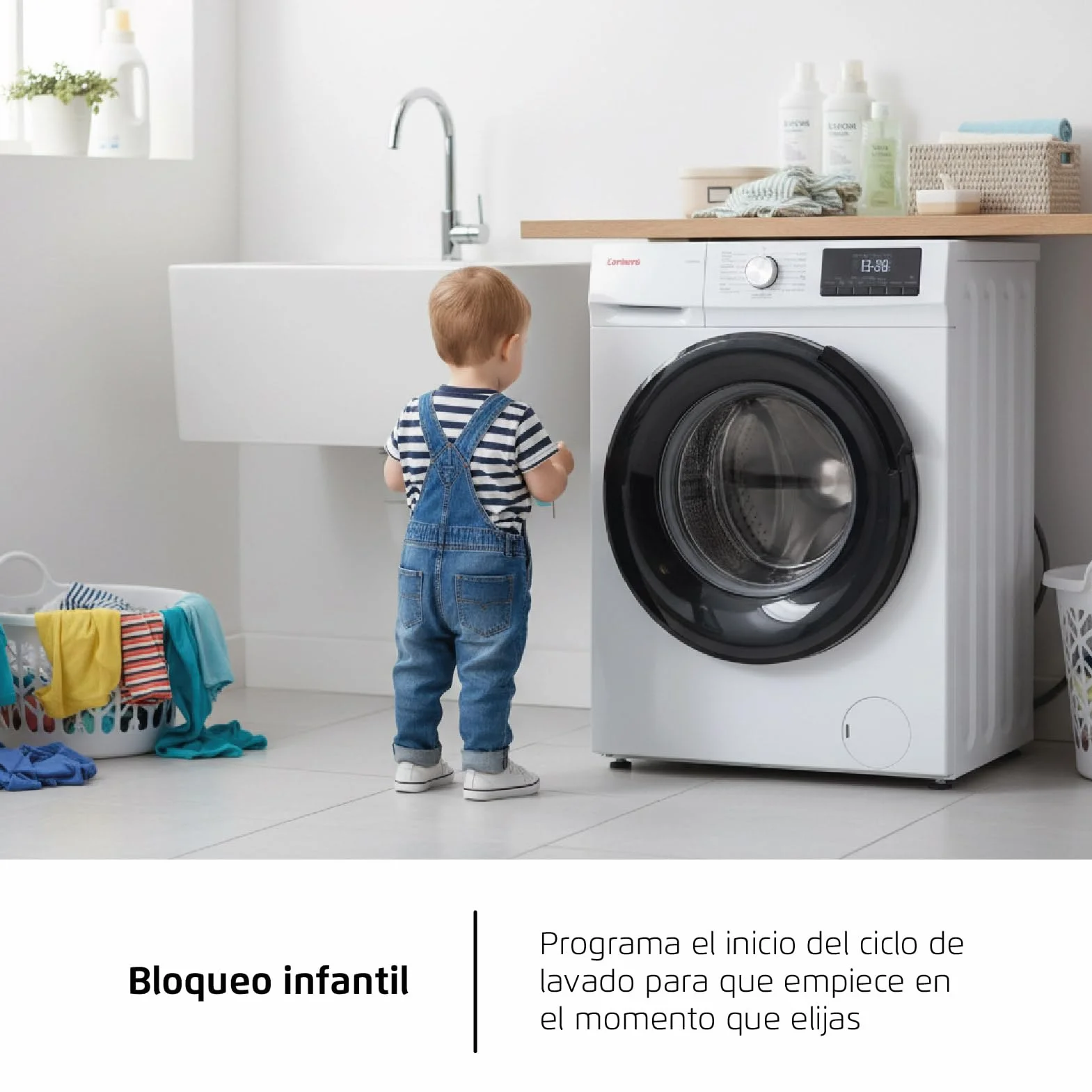 Corberó Lavadora Secadora Carga Frontal CLSH85VIN 8 kg 5 kg 1400 RPM Inverter Función Vapor Blanco