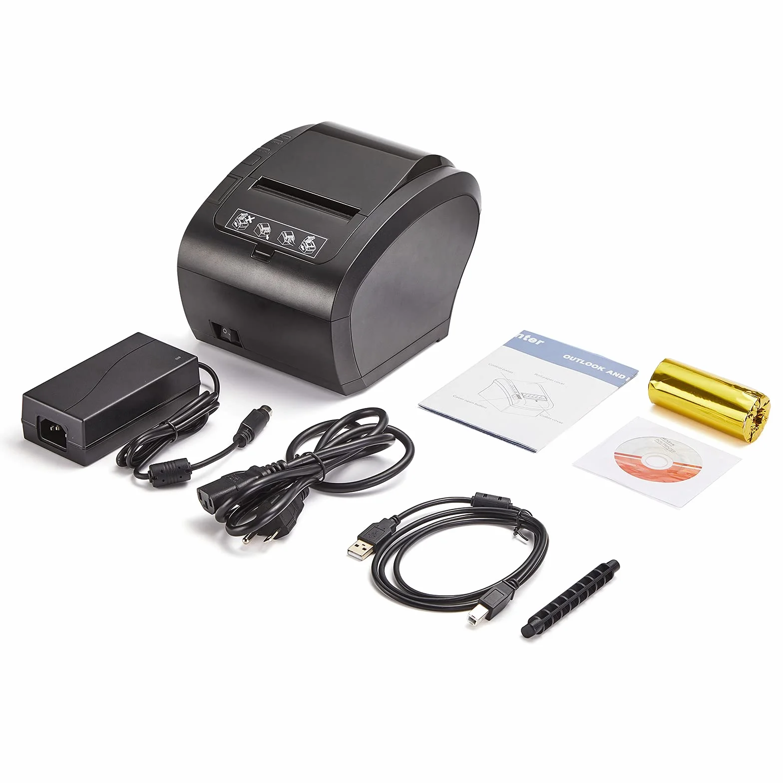 MUNBYN WiFi Impresora termica, Impresora de Ticket, Térmica WiFi, Impresora de Recibos 80mm, Ticketera Velocidad 300mm/s ESC/POS Compatible con Mac/Android/Windows-Negro