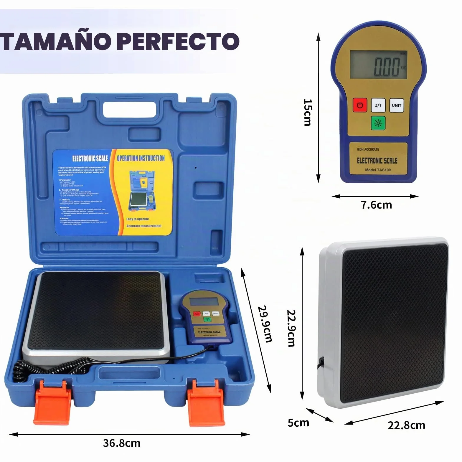 BACOENG 220lb/100kg Báscula de Carga Electrónico Digital Refrigerante de Precisión Calibration para HVAC, con Pantalla LCD de Iluminación Trasera y Estuche de Transporte Portátil