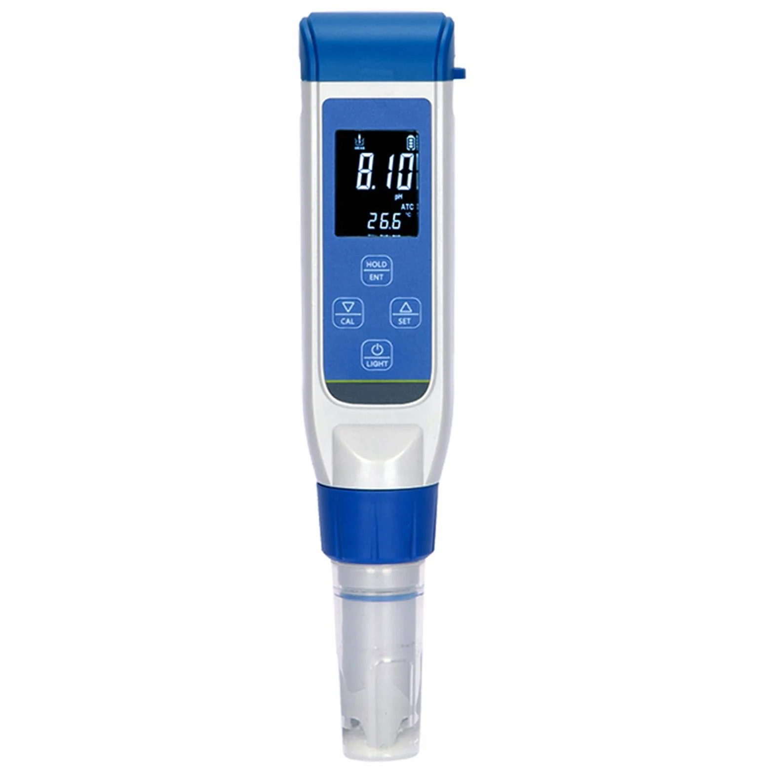 Medidor Digital De PH Tipo Bolígrafo, Recargable por USB, Precisión De 0.01, con Cambio De Unidades ATC/°C/°F. Calibración Estándar Configurable En Un Solo Punto O En Varios Puntos
