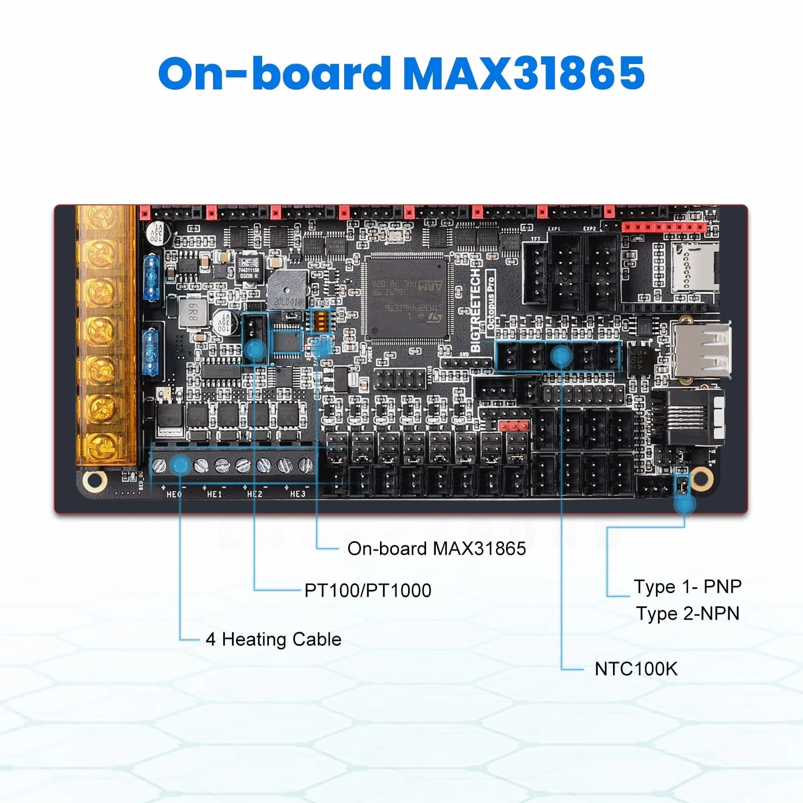 BIGTREETECH Octopus Pro V1.0.1(H723) 32bit Control Board New Upgrade 550Hz 8 Stepper Motor Driver Support Klipper Marlin High-Speed Printing Support Raspberry Pi Octoprint System DIY 3D Printer Board