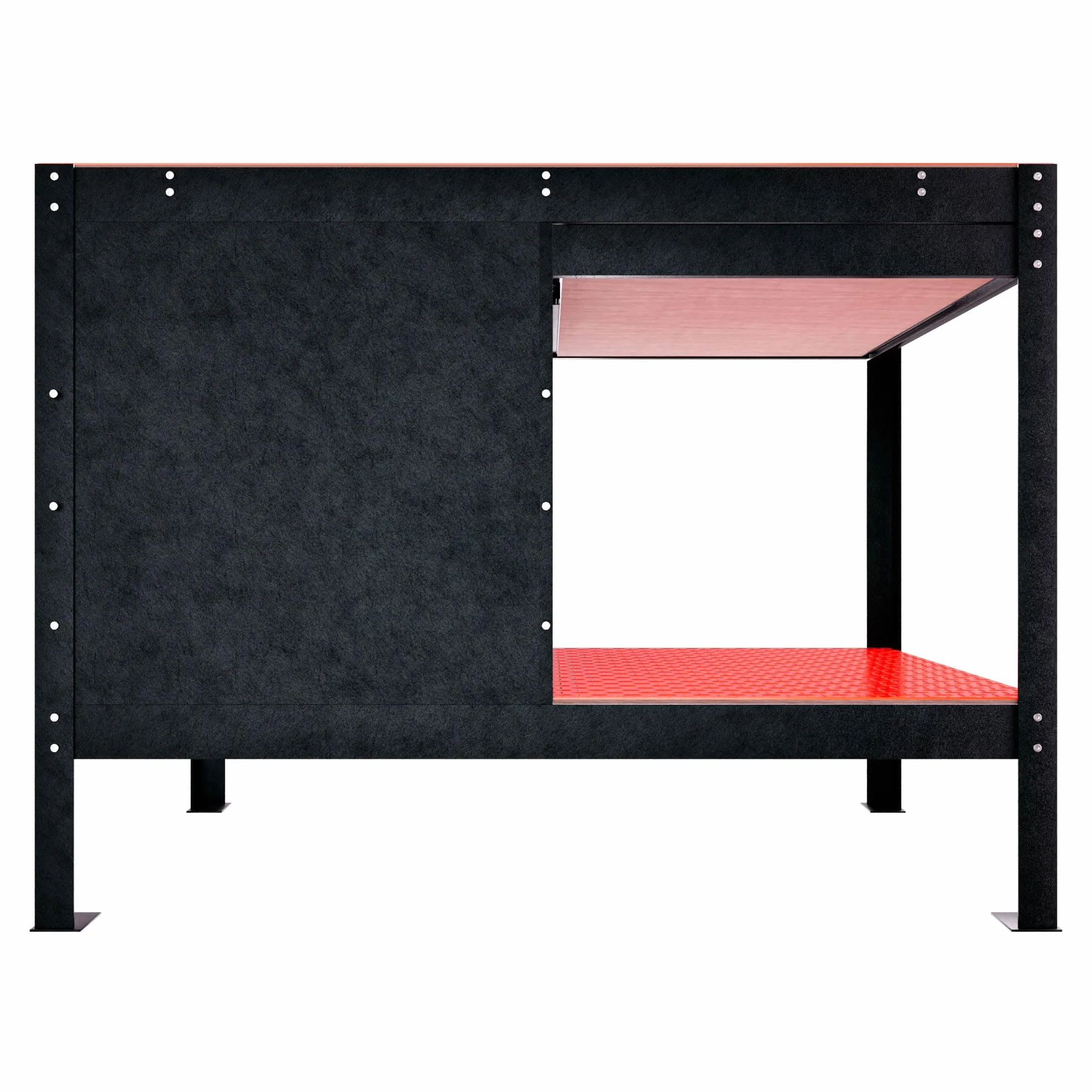 Banco de trabajo metálico 120x60 cm con cajón y estante negro Boudech Manny