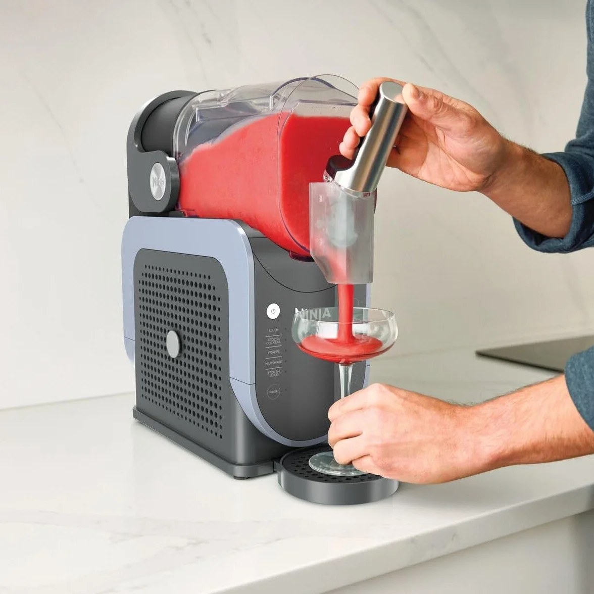 Ninja SLUSHi FS301UK - Máquina para hacer bebidas congeladas, crear granizados, cócteles congelados, frappé, batidos y jugo congelado, no necesita hielo ni preparación, tecnología WhisperChill