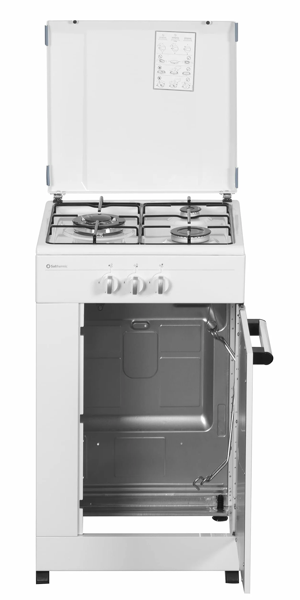 Kuchenka gazowa Solthermic 50 cm 3 palniki wok biała