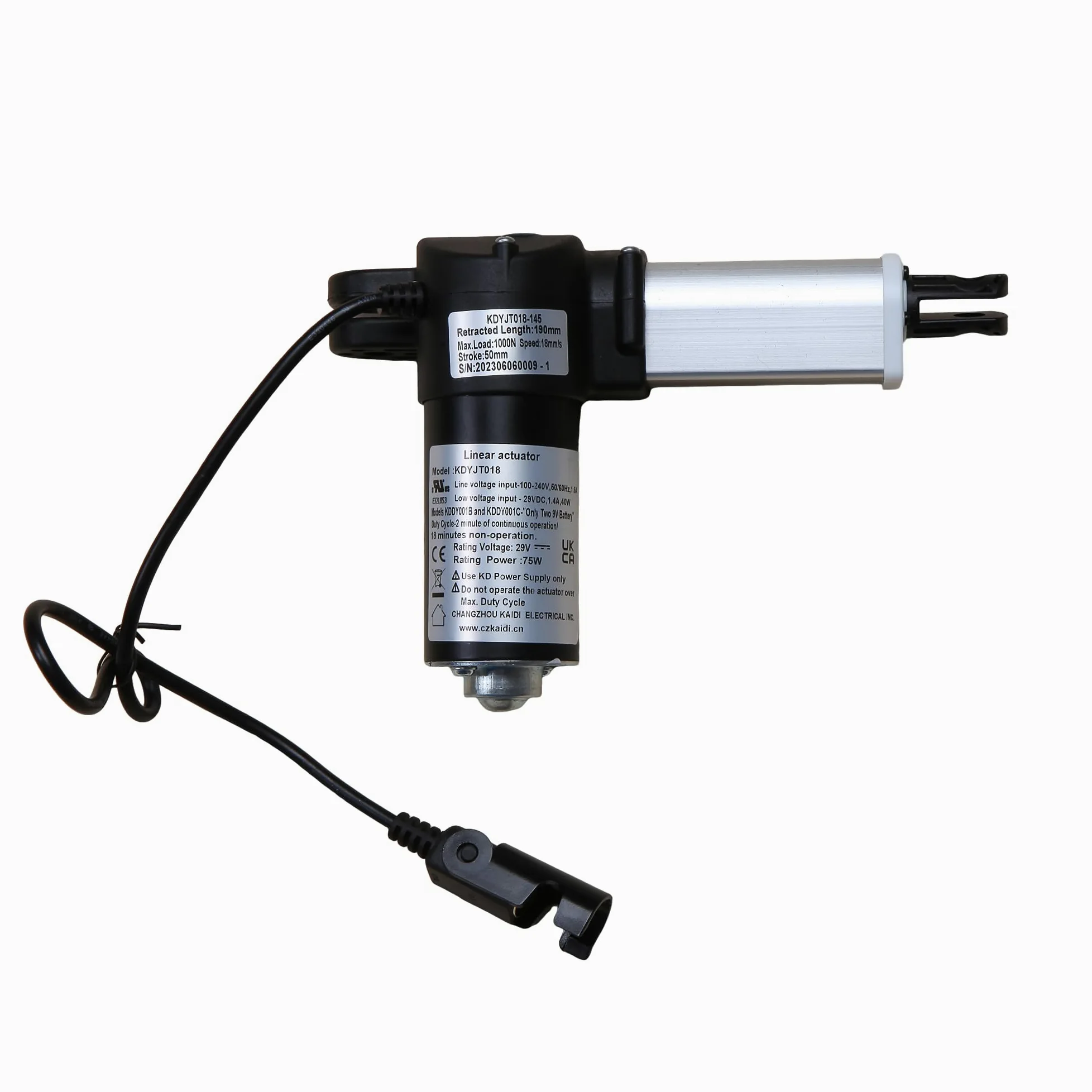 Kaidi Actuador lineal modelo KDYJT018-145 Power Recliner Lift Sillas Elevadoras Reemplazo del motor