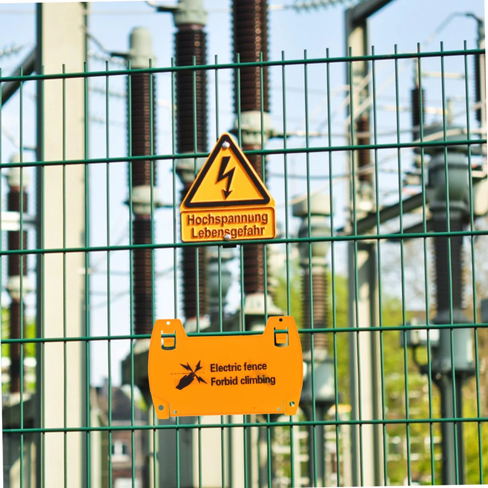 Señales de Plástico Amarillo de 6 Piezas para Advertencia y Cerca Eléctrica
