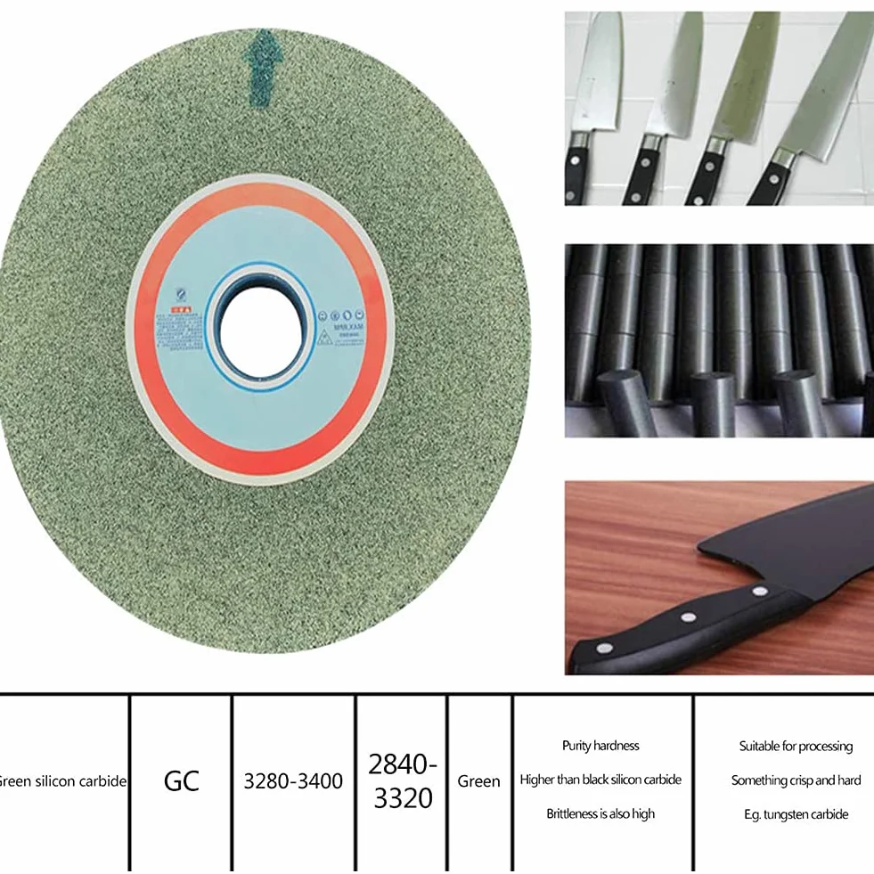 1 muela de Banco carburo silicio Verde 150 mm | Rueda abrasiva de carburo de silicio verde, orificio de 12,7mm, 16mm de grosor for afilar amoladora de banco(120 Grit)