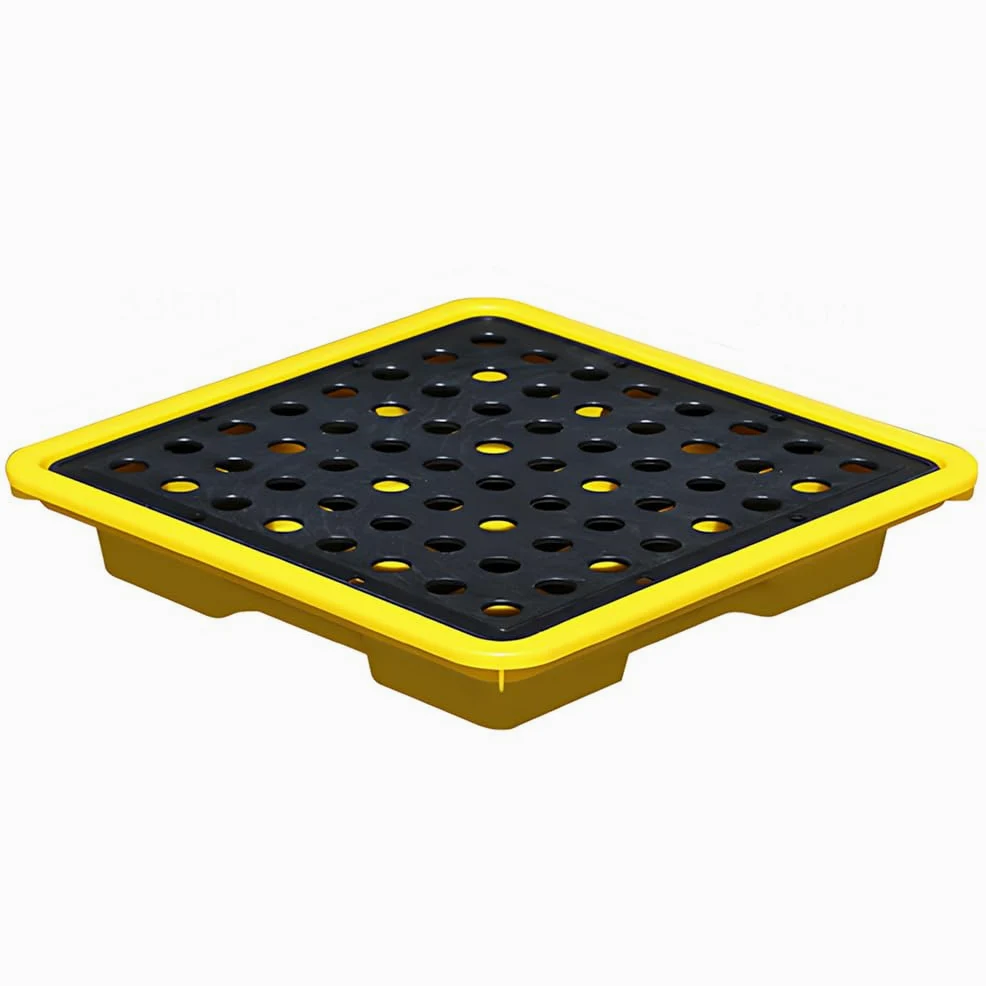 Genérico Plataforma Modular Industrial para derrames, palets para almacenes, fábricas, Bandeja de Drenaje antifugas para bidones, Bandeja de contención de derrames para Uso Industrial y de laboratori