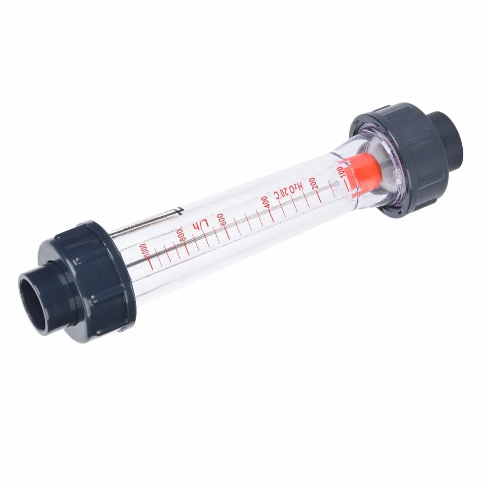 Medidor de flujo LZS-20 (D) 100-1000L/H, tubo de plástico, boca plana 25 mm/1 pulg.