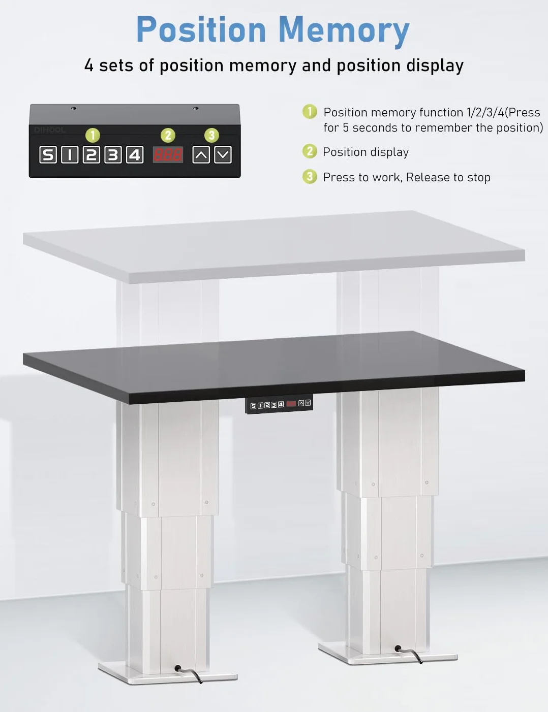 DIHOOL Plataforma de elevación síncrona de 2 piezas de la columna de elevación eléctrica (capacidad de carga 120kg, altura de elevación 375mm)