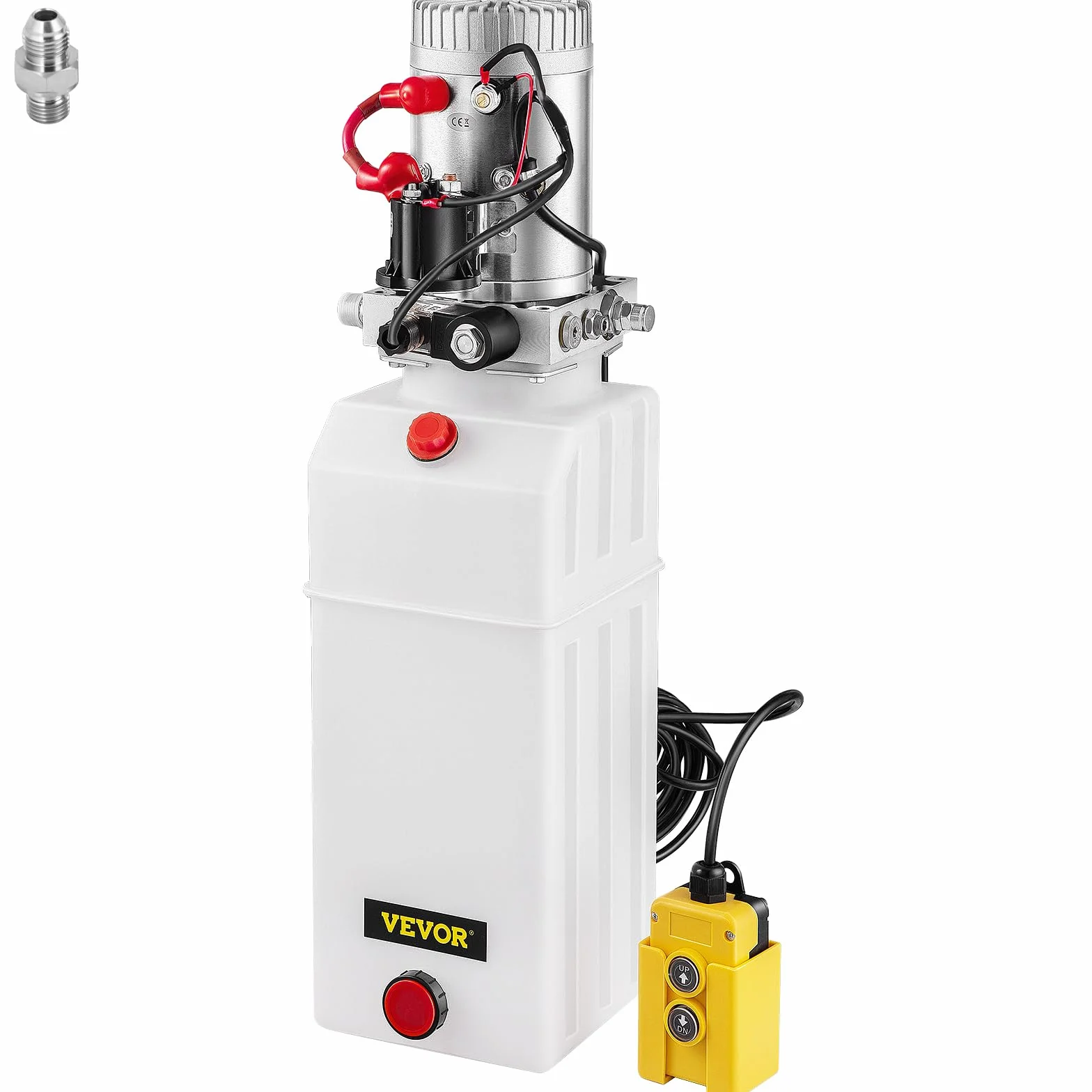 VEVOR Bomba Hidráulica con Simple Efecto 8L para Remolque de Coches Depósito de Plástico Bomba Hidráulica Remolque Tanque 12V Bomba Hidráulica con Efecto Simple para Remolque Volquete