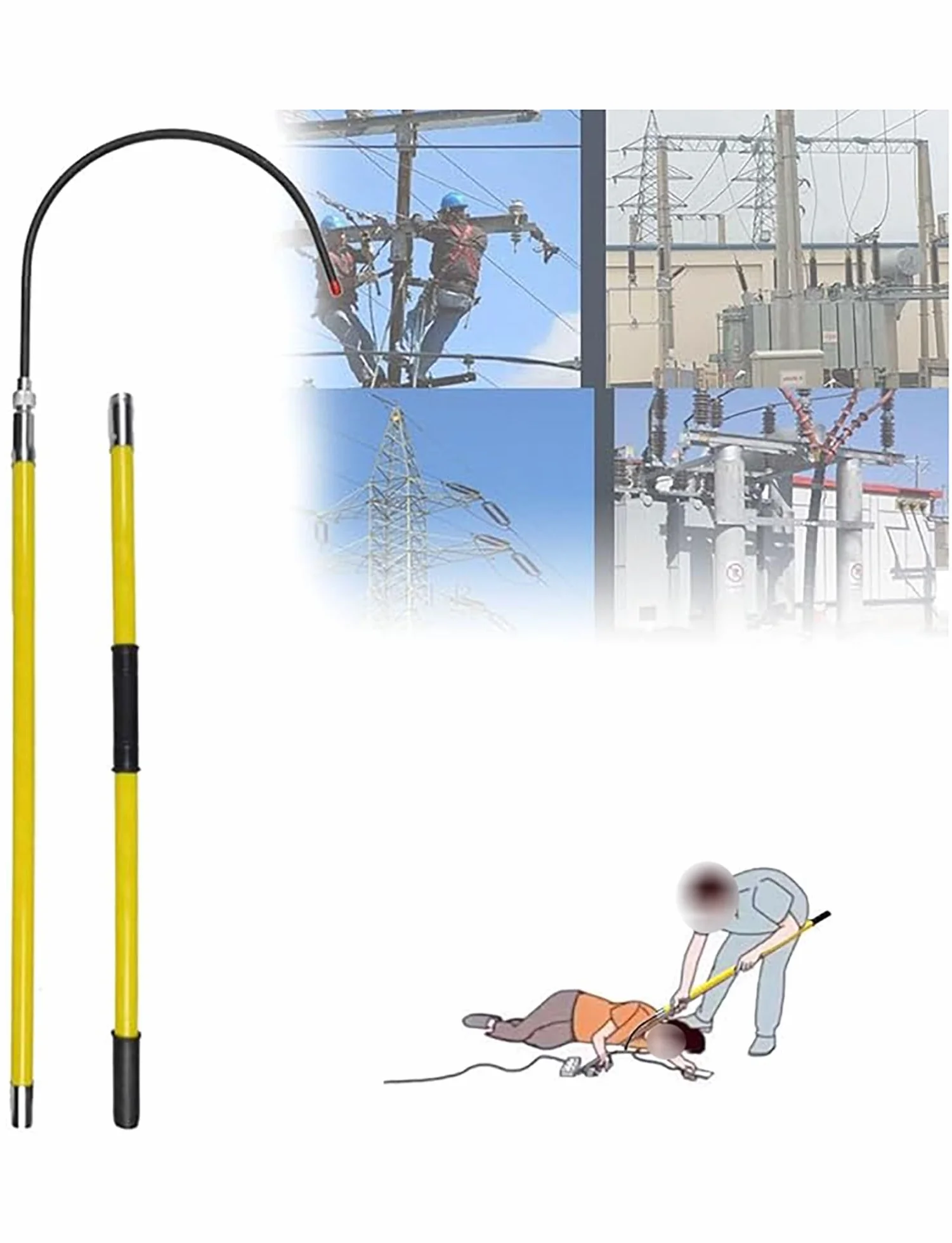 Gancho de rescate aislado seguridad eléctrica mantenimiento industrial