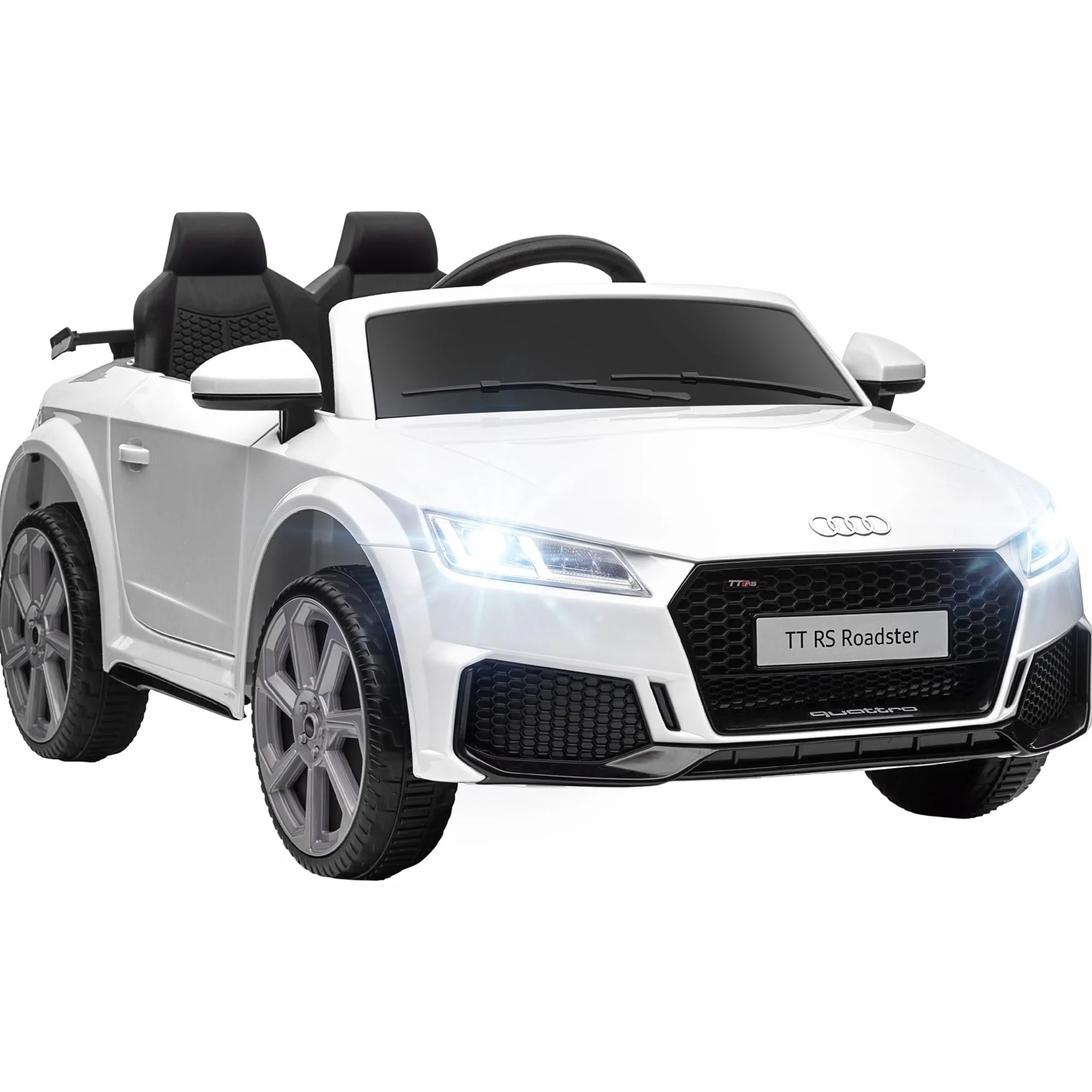 HOMCOM Coche Eléctrico Infantil Audi TT 12V 3 km/h con Mando a Distancia 102x60x44 cm Blanco