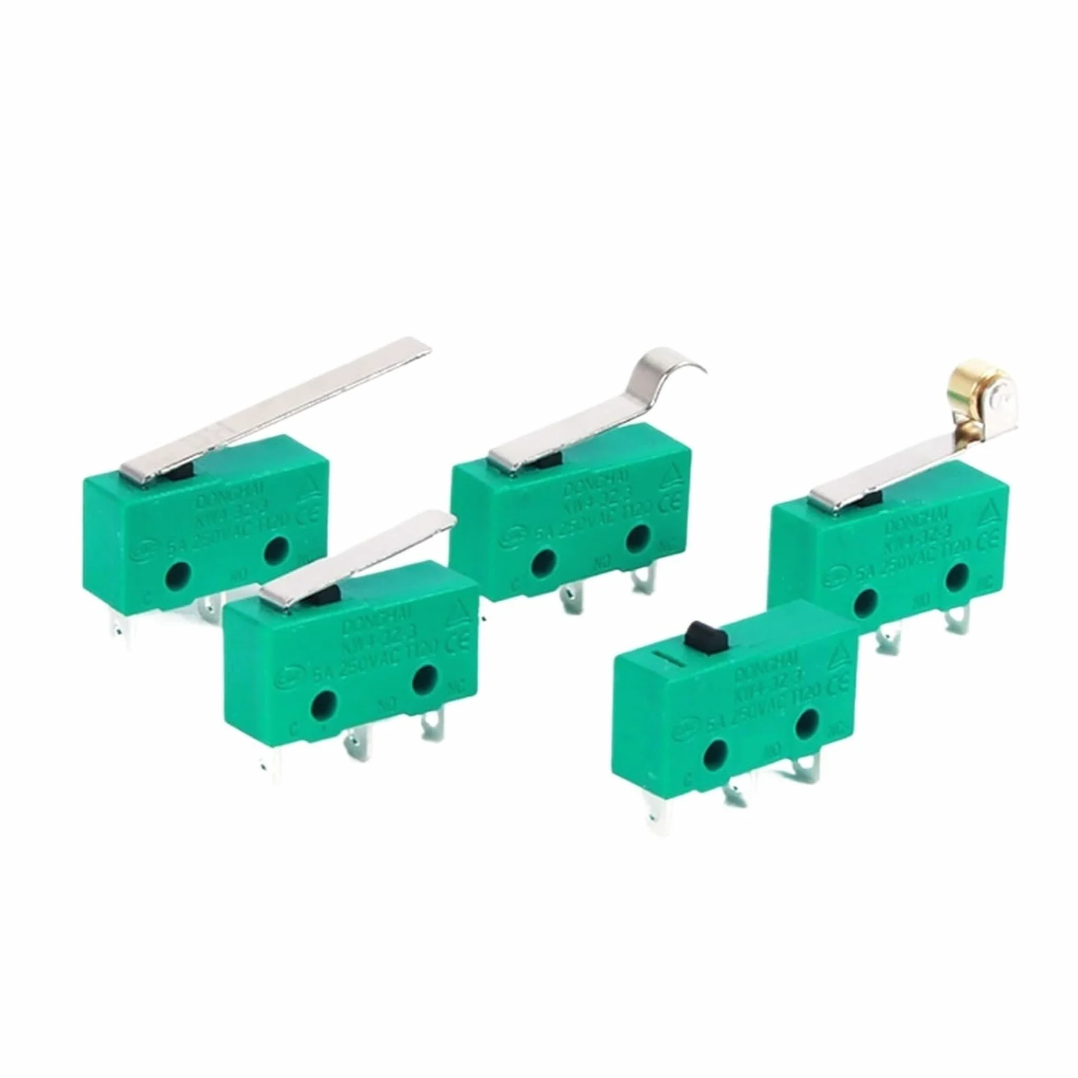 20 piezas KW4-3Z-3 SPDT NO NC Interruptor de límite palanca bisagra momentáneo Microinterruptor 5A 250VAC 17mm KW4-3Z-B rodillo(KW4-3Z-B122023L1)