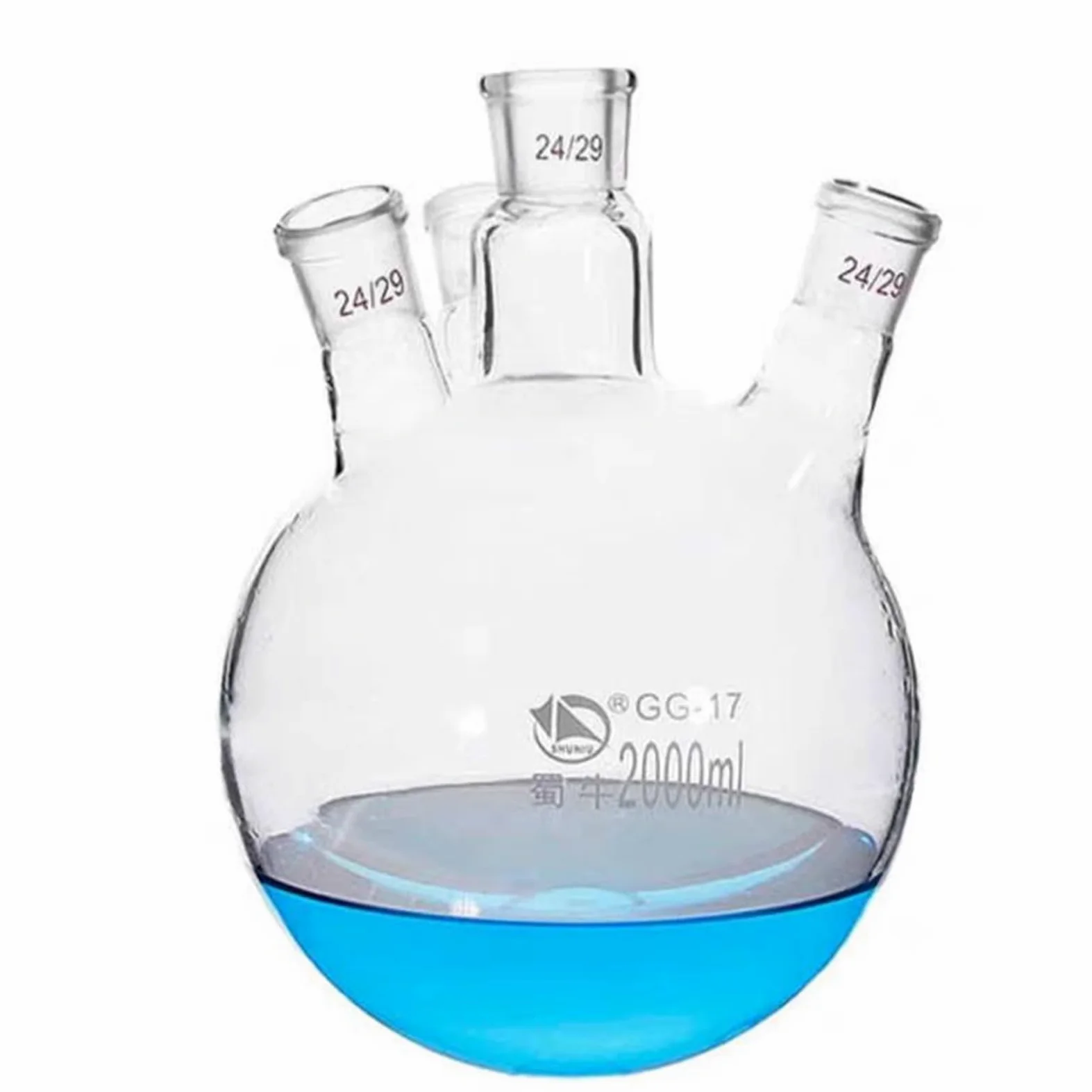 una botella hirviendo, Matraz de destilación de cuatro plazas de vidrio de borosilicato de alto rendimiento for laboratorio de 100 ml a 2000 ml(250ml 24x4)