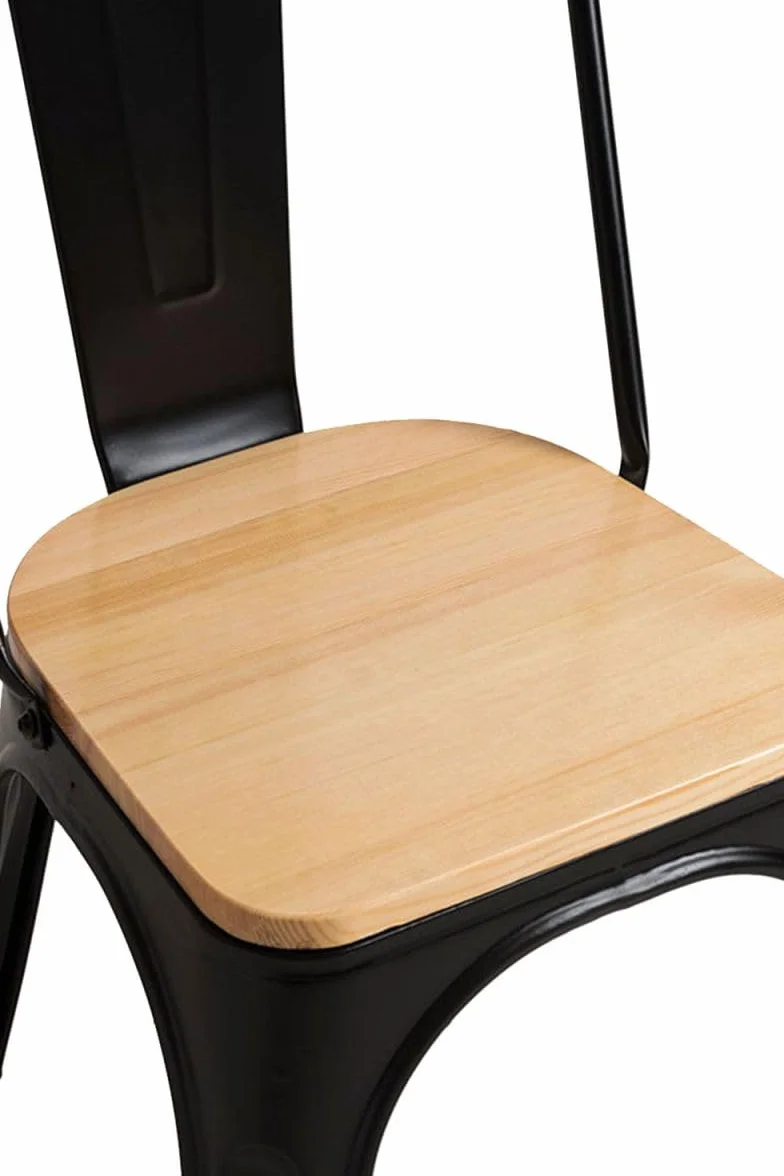 Regalos Miguel - Packs Sillas Comedor - Pack 4 Sillas Torix Madera Natural - Negro
