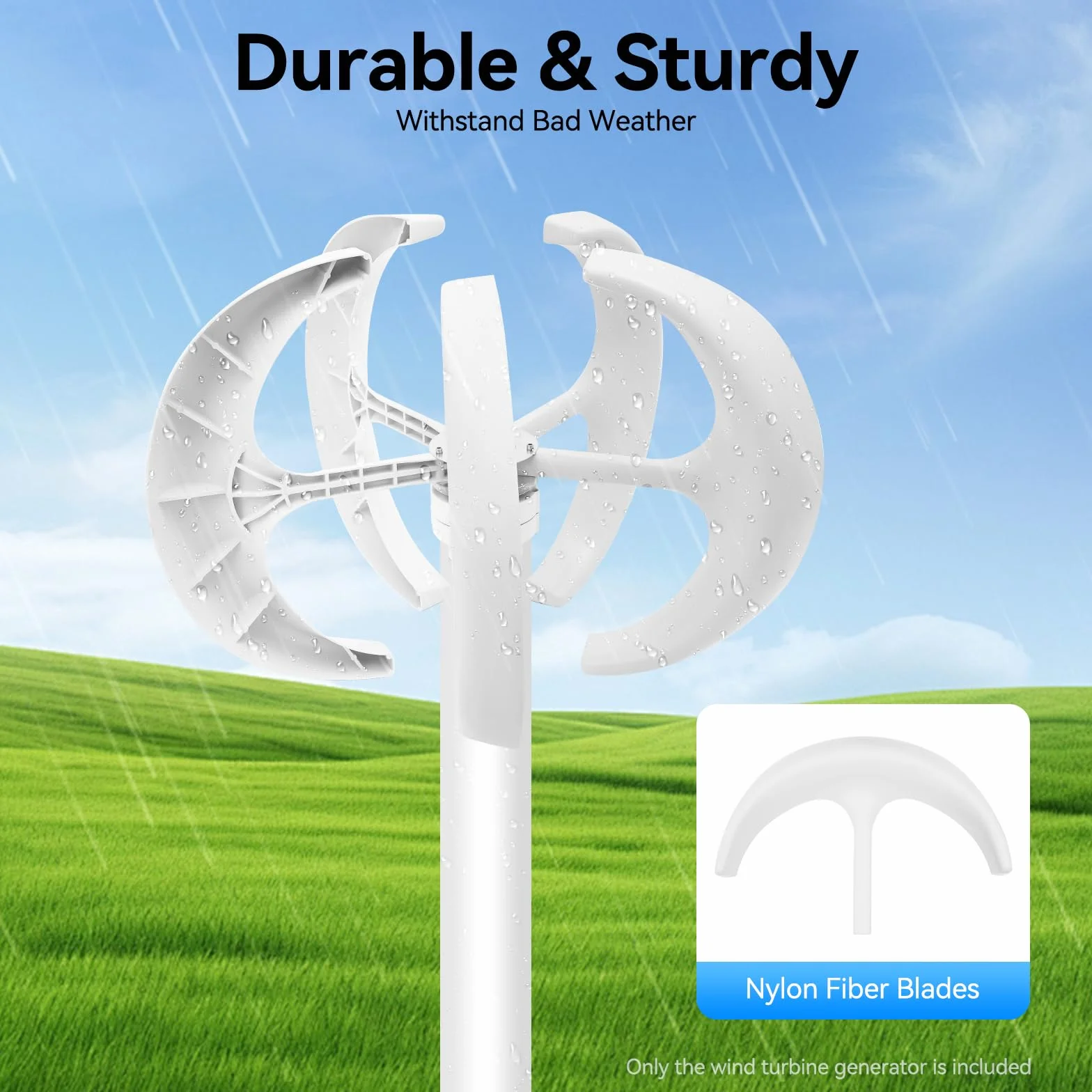 Kit de generador de turbina eólica vertical de 600 W y 24 V, diseño de farolillo de 5 hojas con controlador, viento de arranque de 6,56 ft/s, resistente a tormentas y resistente al agua para casa