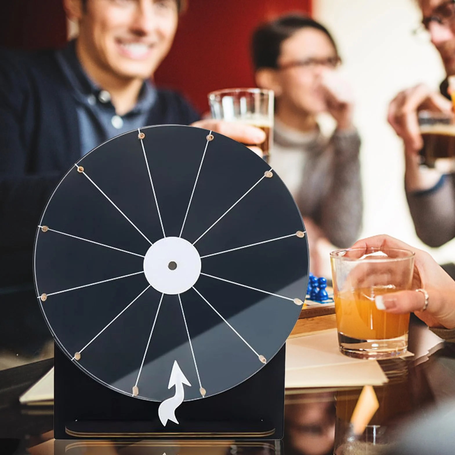 Ruleta de la fortuna de madera 28 cm accesorio de juego para adultos jóvenes aulas fiestas