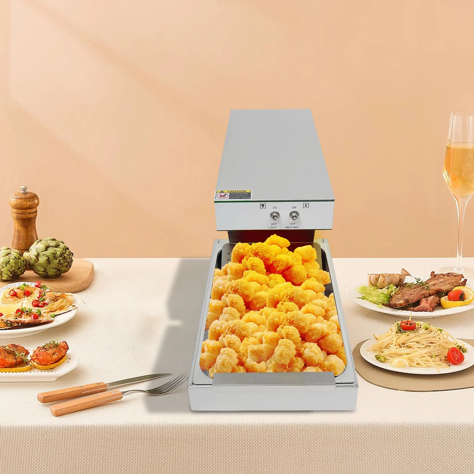 Calentador de patatas fritas eléctrico 750 W puente térmico